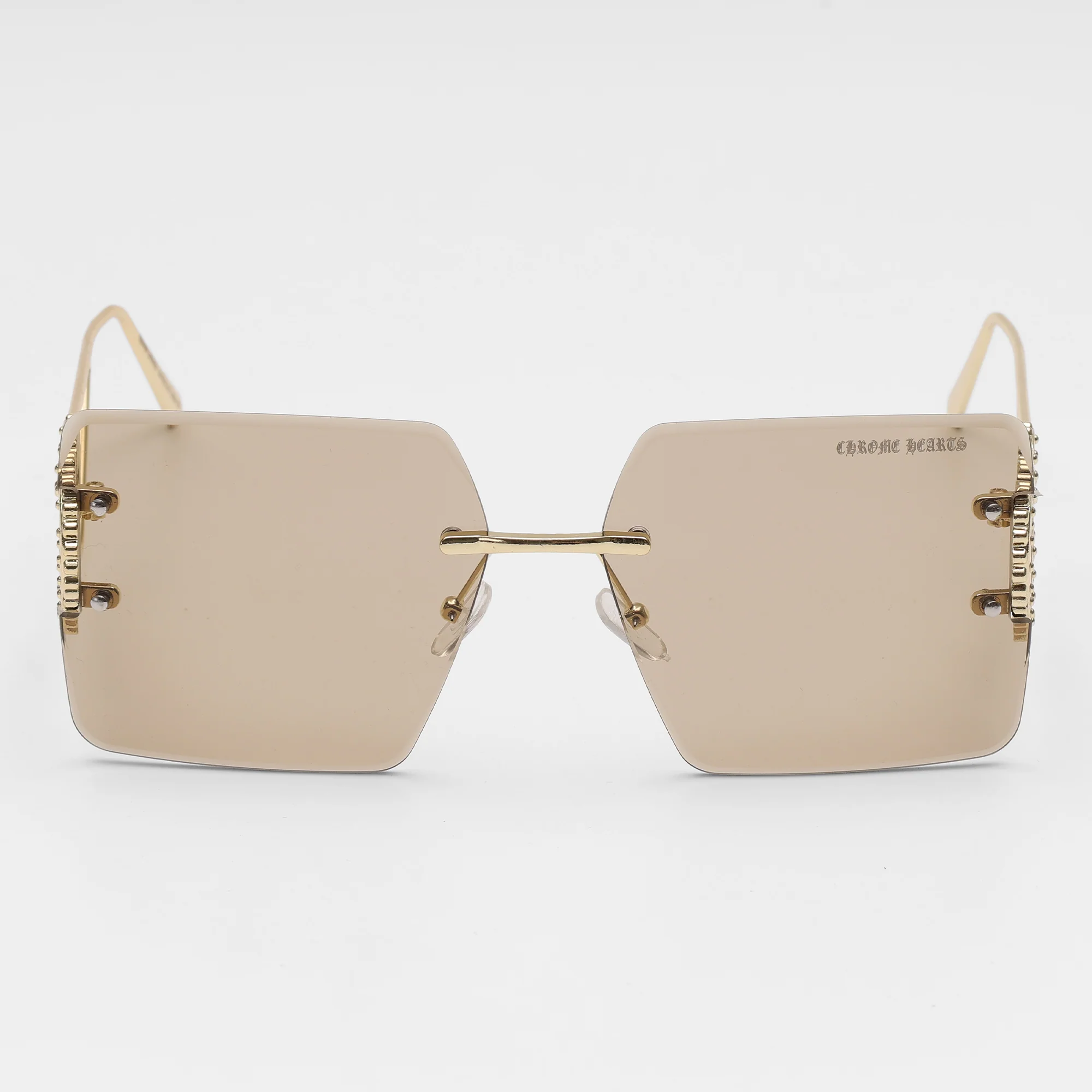 Hearts Gold Luxe Rimless Sunglasses - Image 5