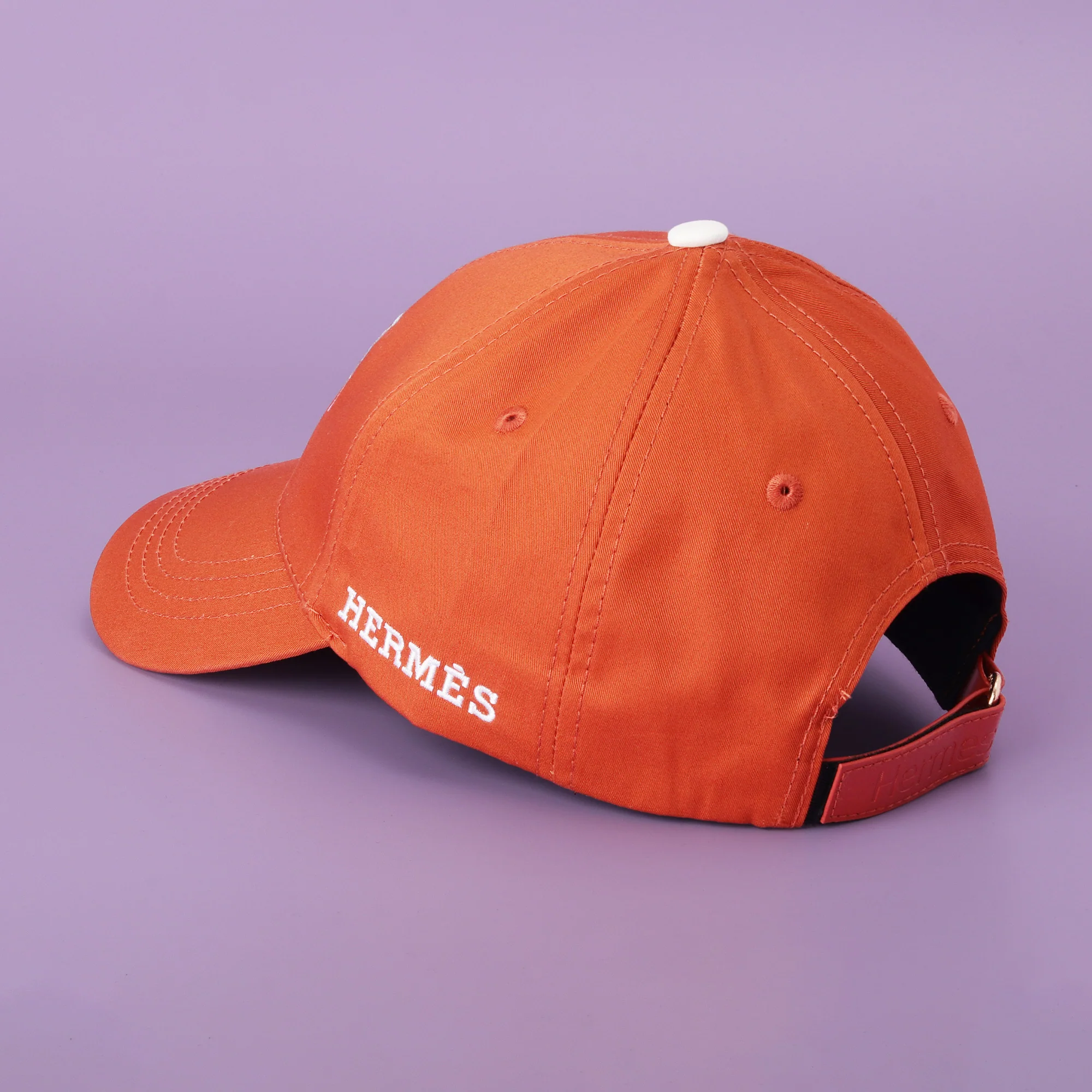 Hermès Orange Crest Cap - Image 3