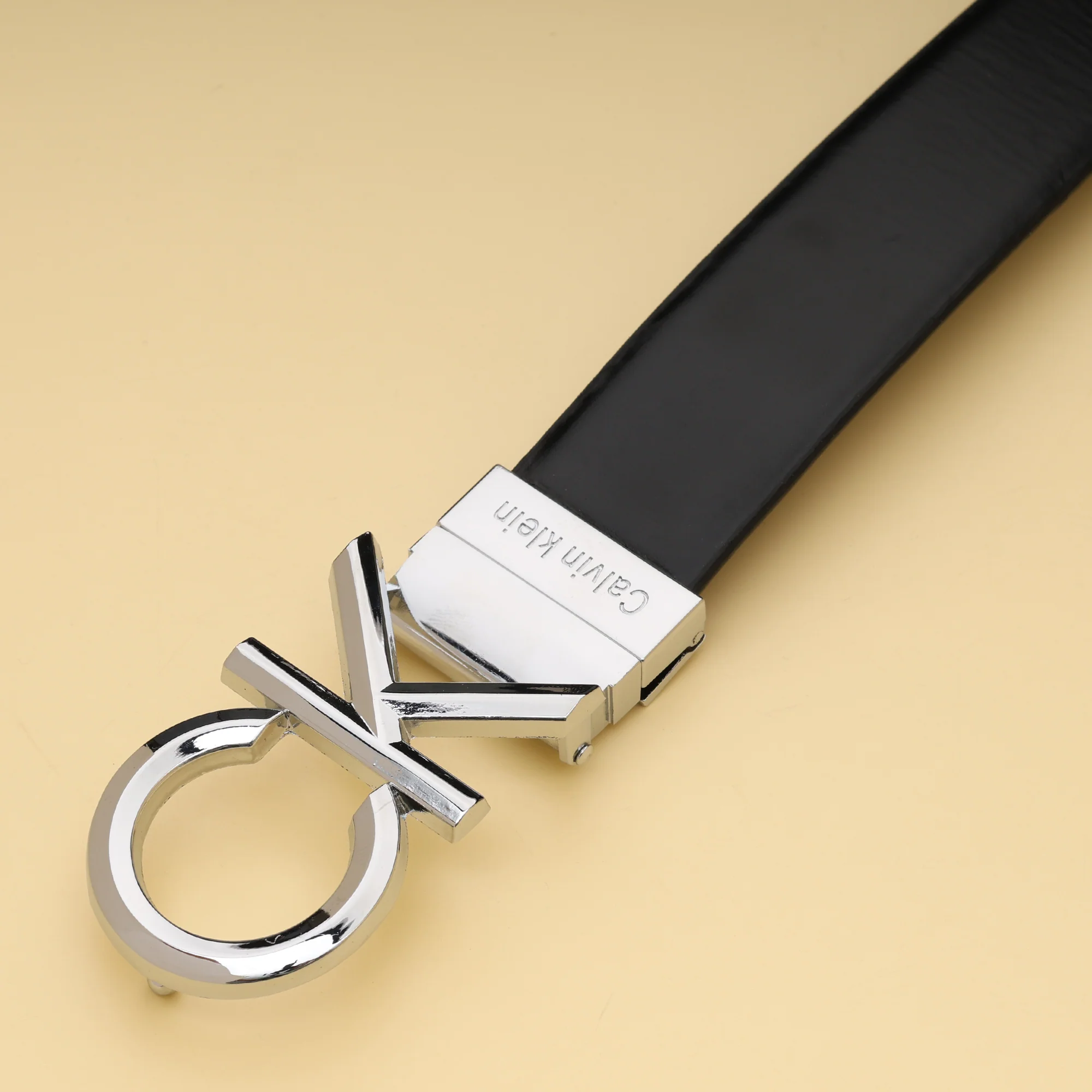 Signature silver leather Belt
