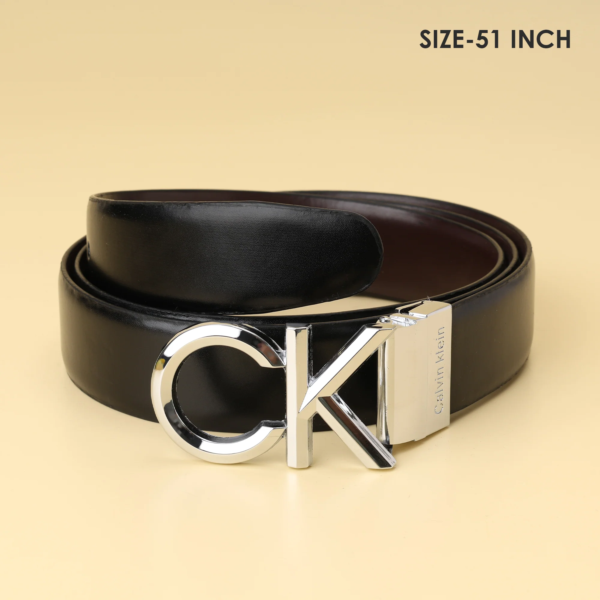 Signature silver leather Belt - Image 3