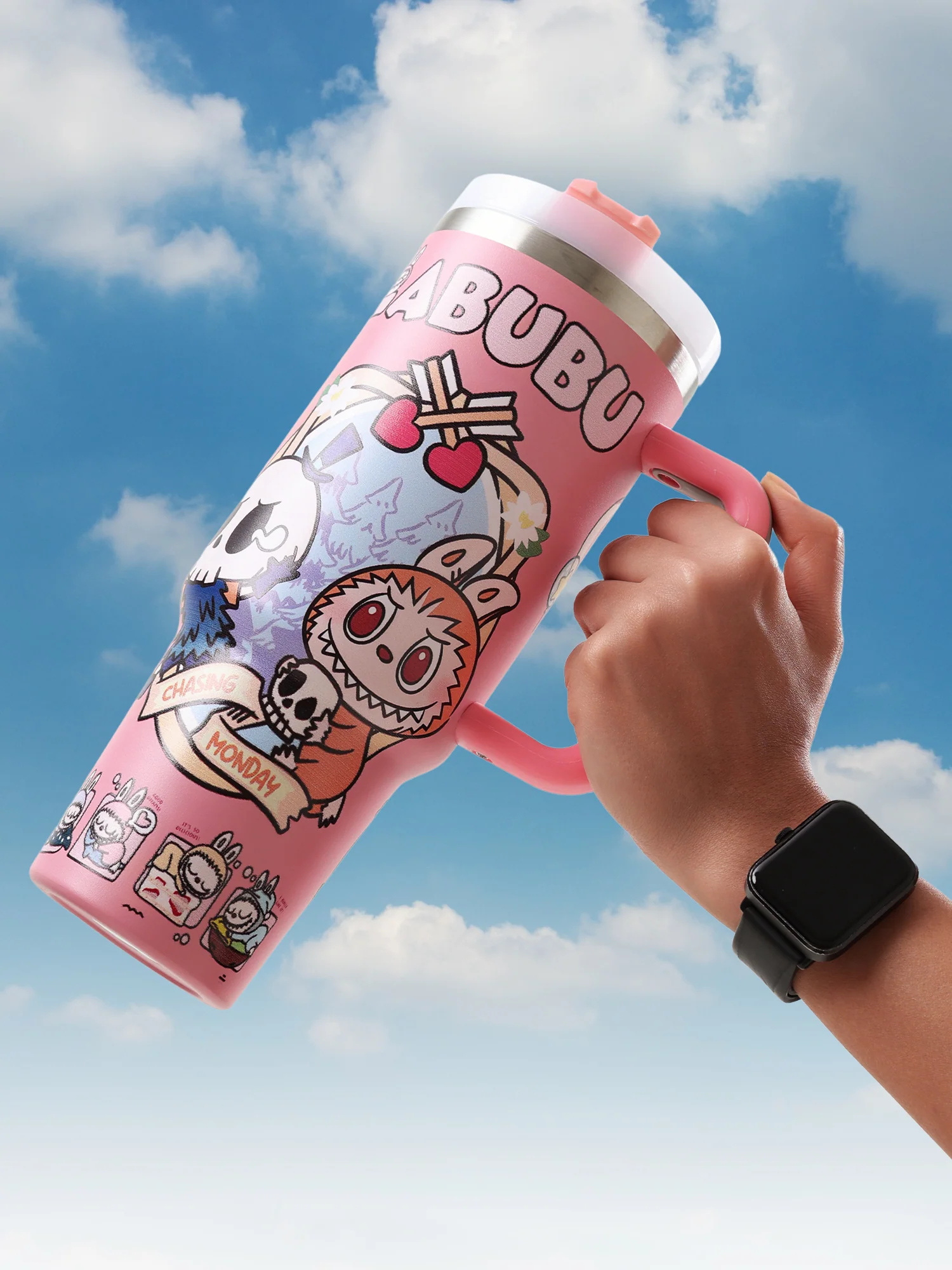 LABUBU “Chasing Monday” Pink Sipper - Image 7