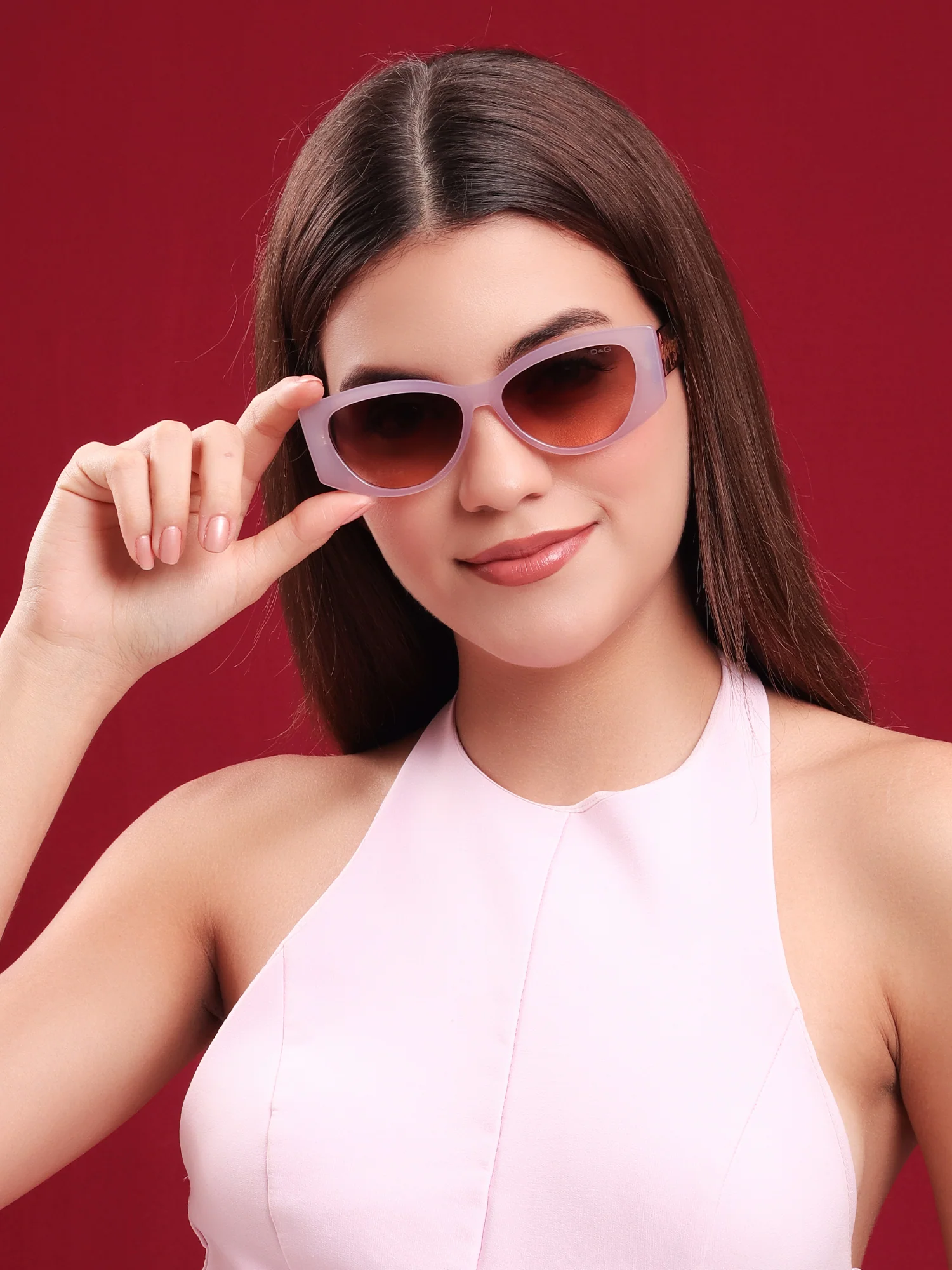 Lilac Marble Cat-Eye Sunglasses - Image 2
