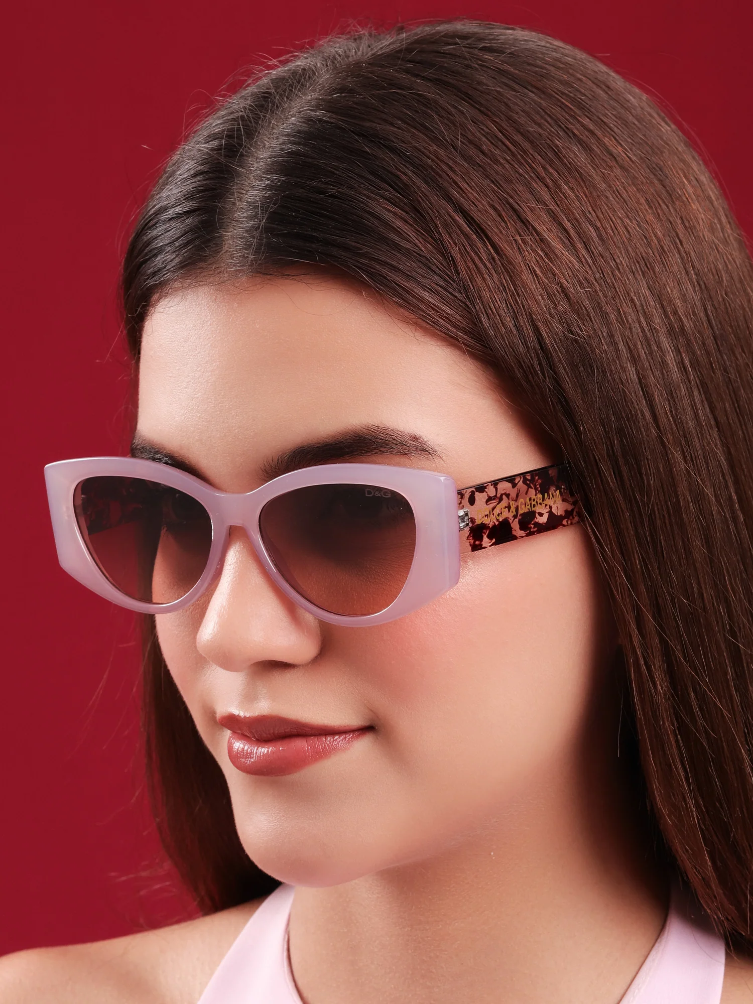 Lilac Marble Cat-Eye Sunglasses - Image 6