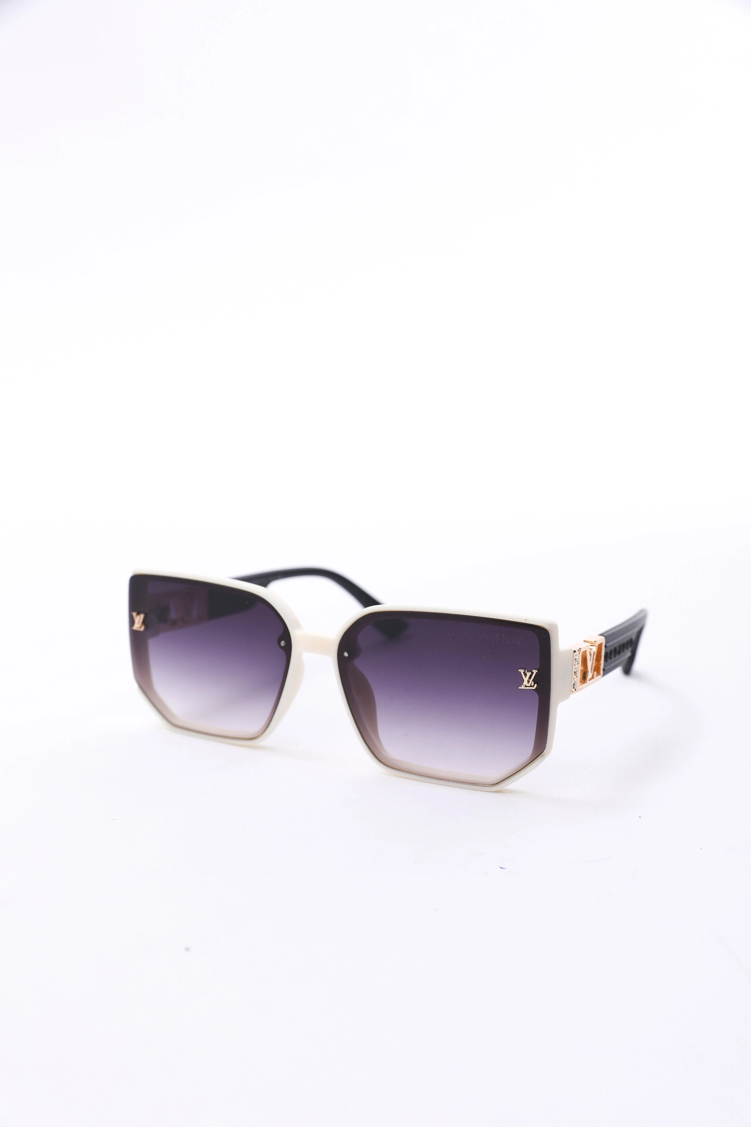 Louis Vuitton White Rectangular Sunglasses - Image 3