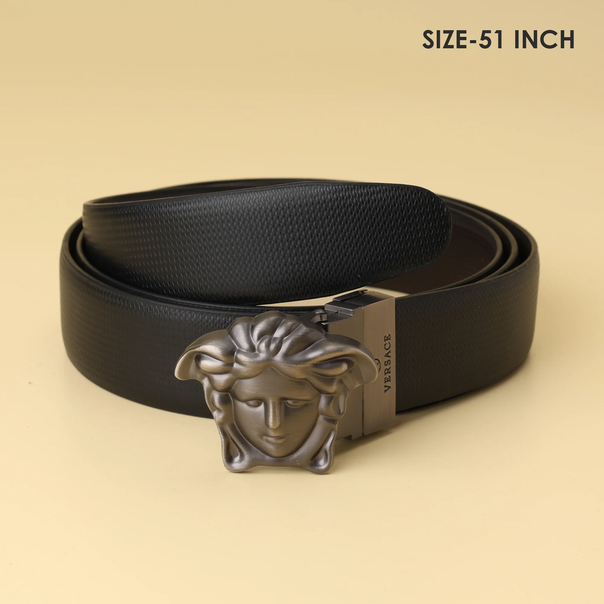 Medusa Emblem Leather Belt - Image 3