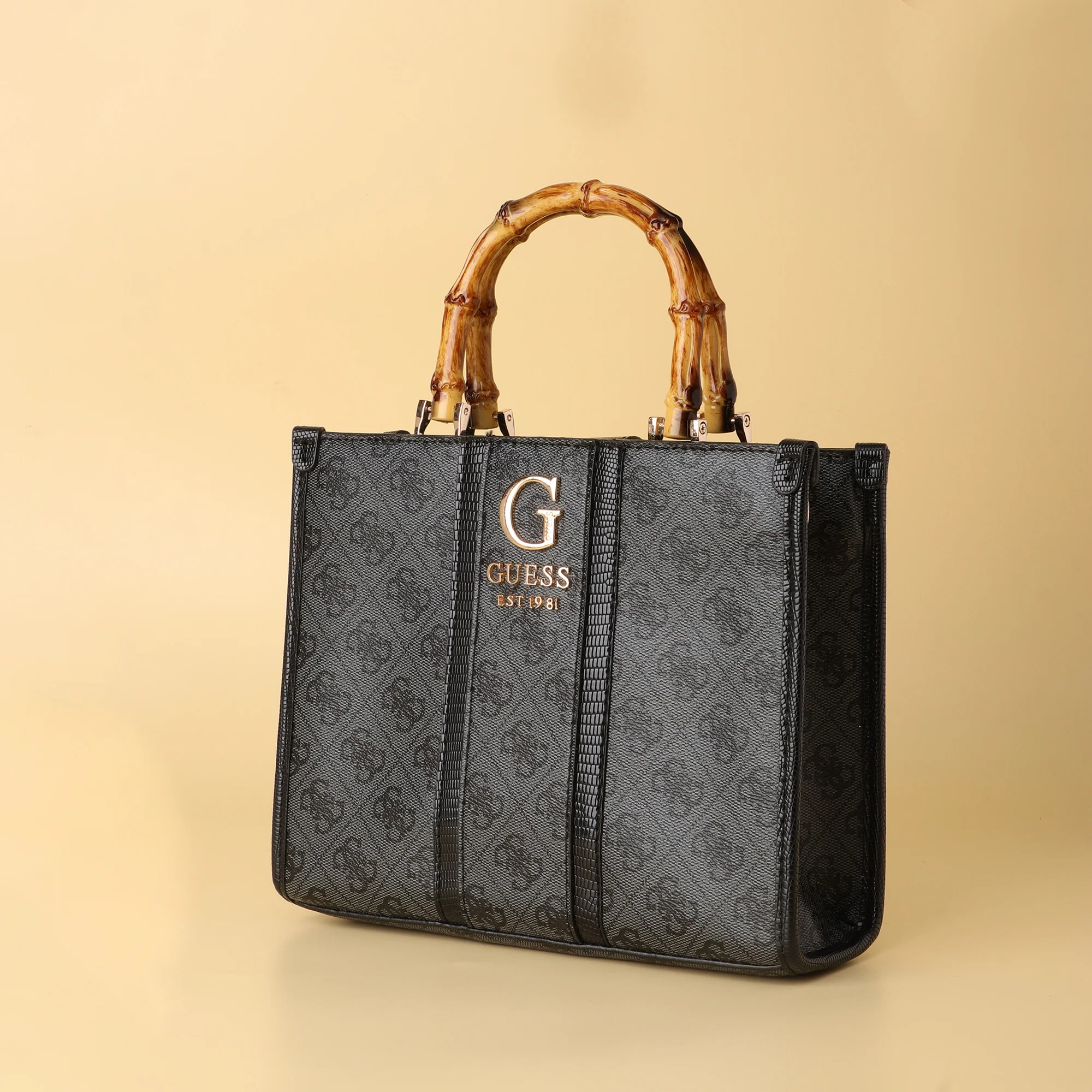Monogram Bamboo Handle Tote - Image 3