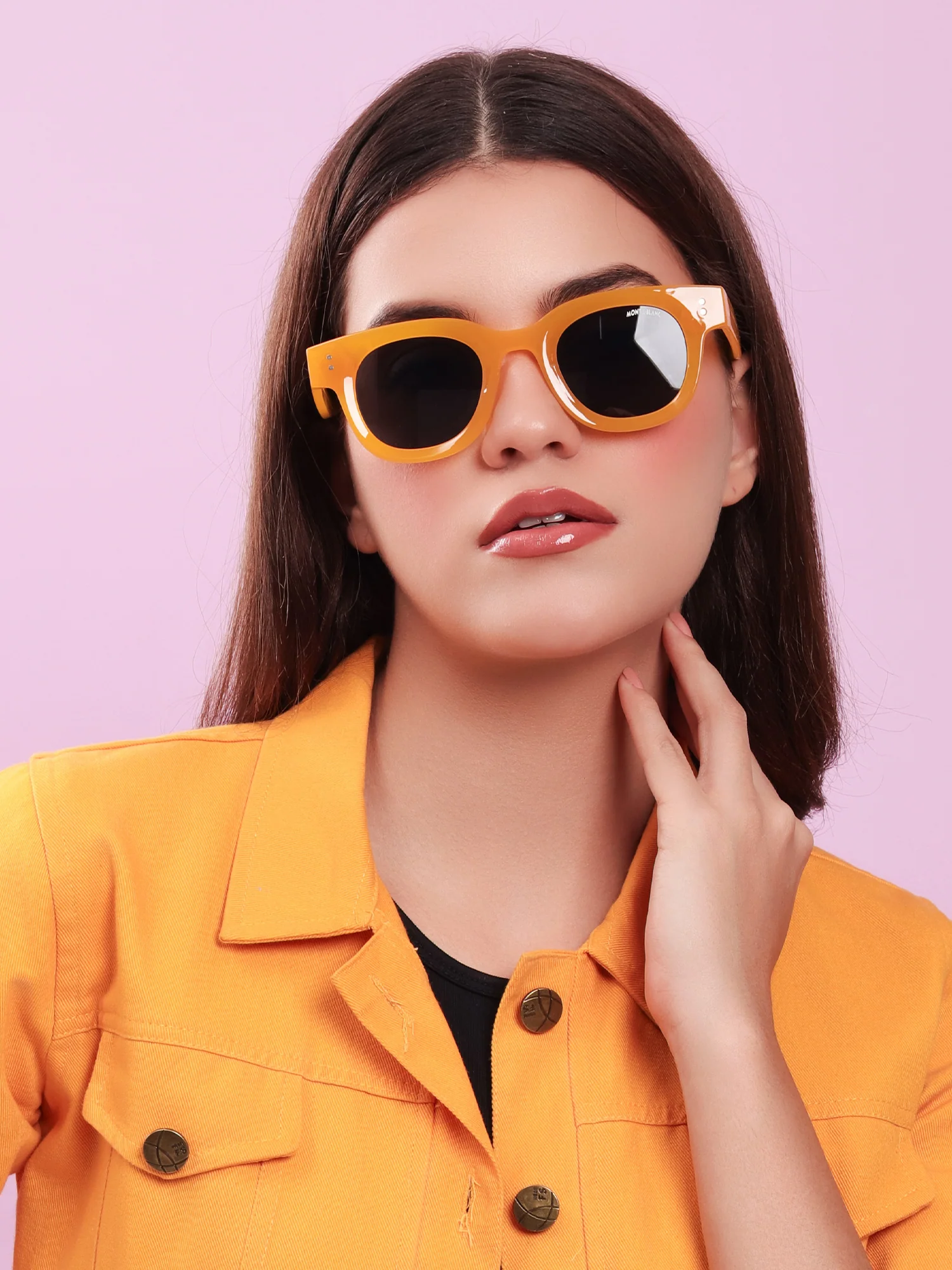 Montblanc Marigold Classic Round Sunglasses - Image 3