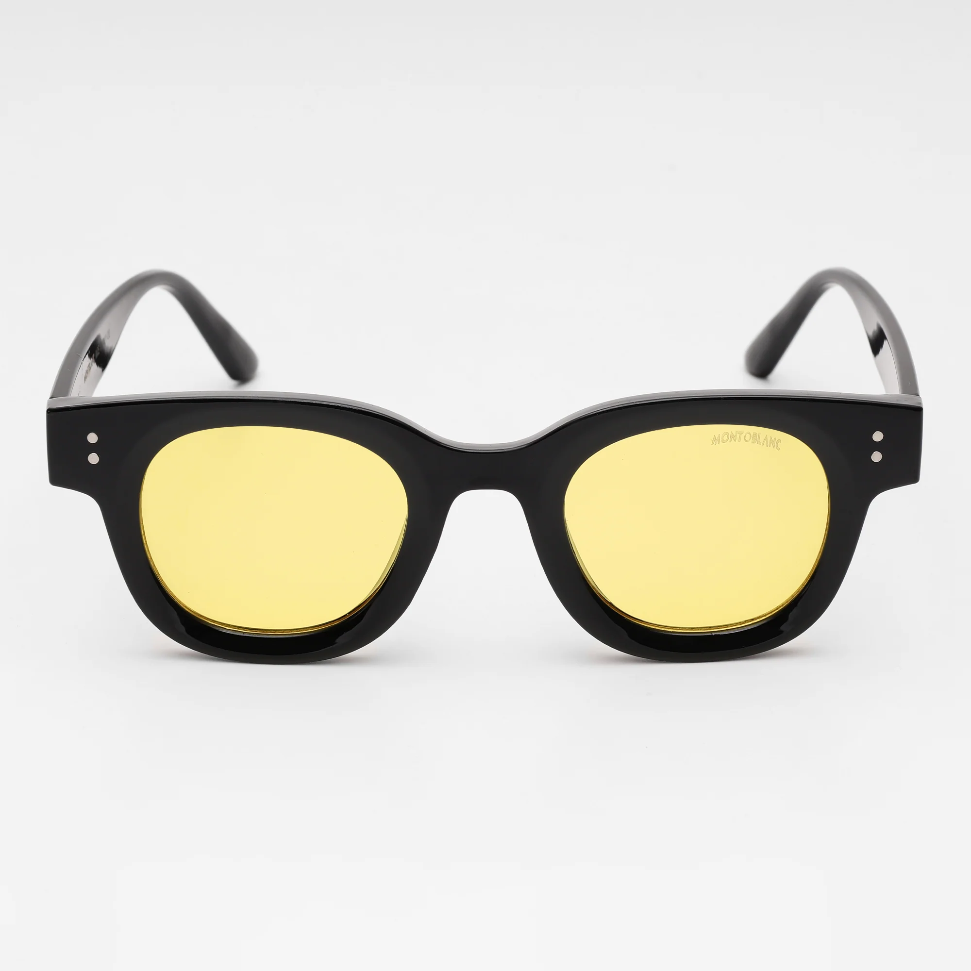 Montblanc Retro Black & Lemon-Tint Sunglasses - Image 4