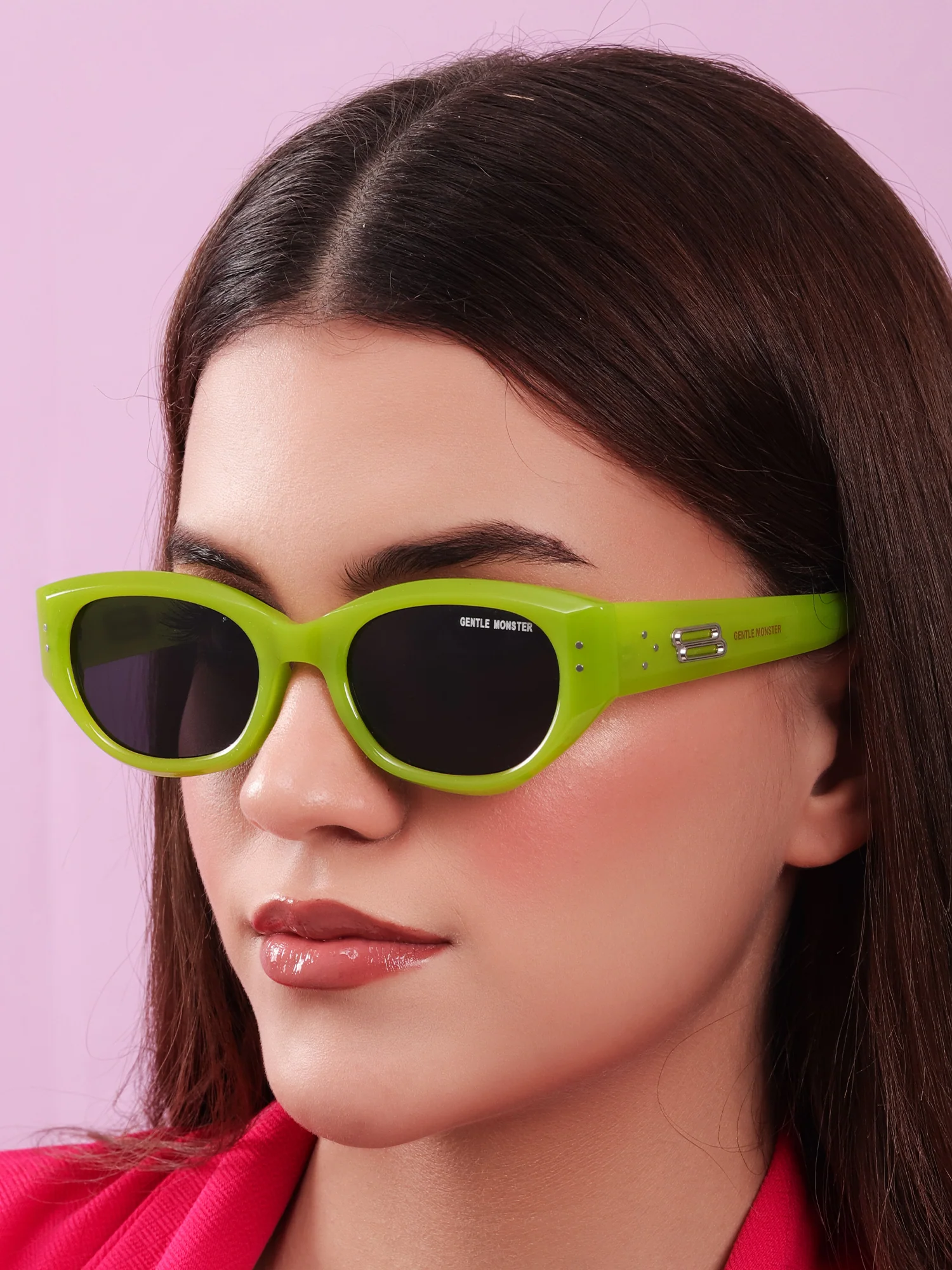 Neon Green Cat-Eye Sunglasses - Image 3