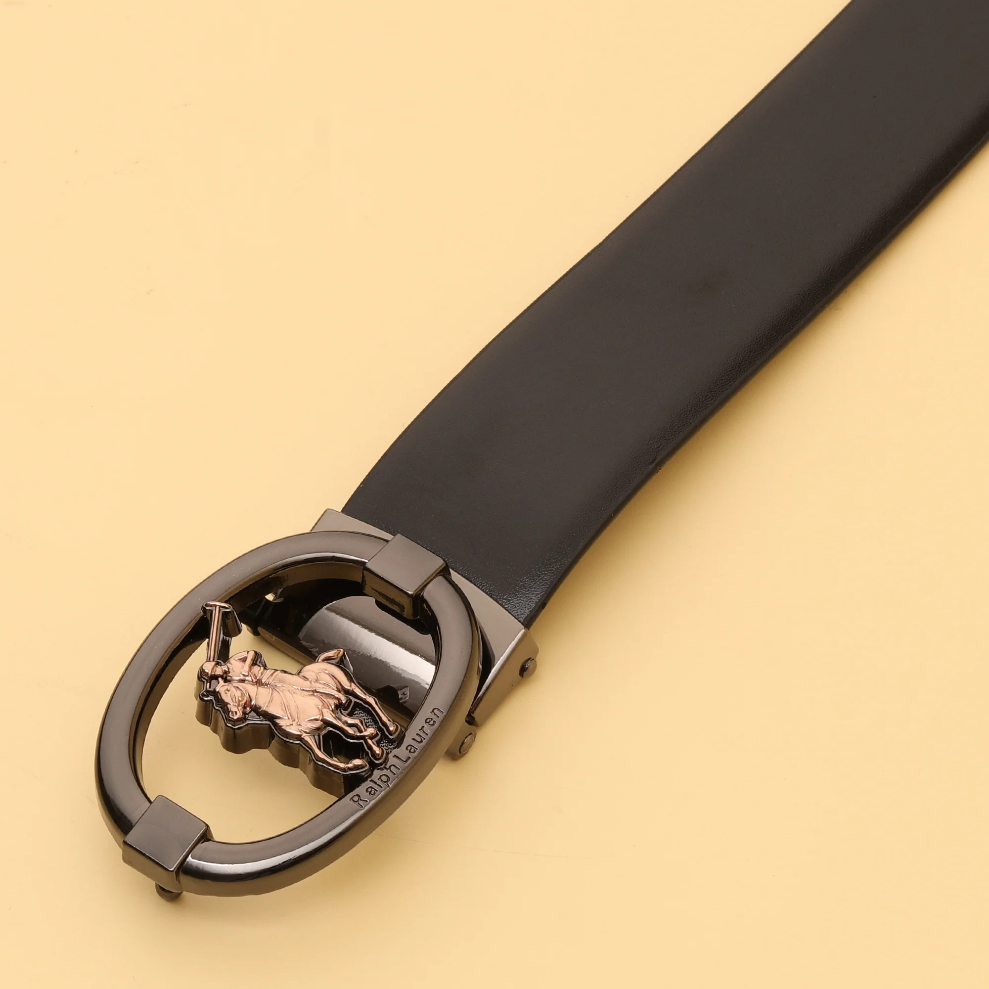 Polo Emblem Oval Buckle Belt