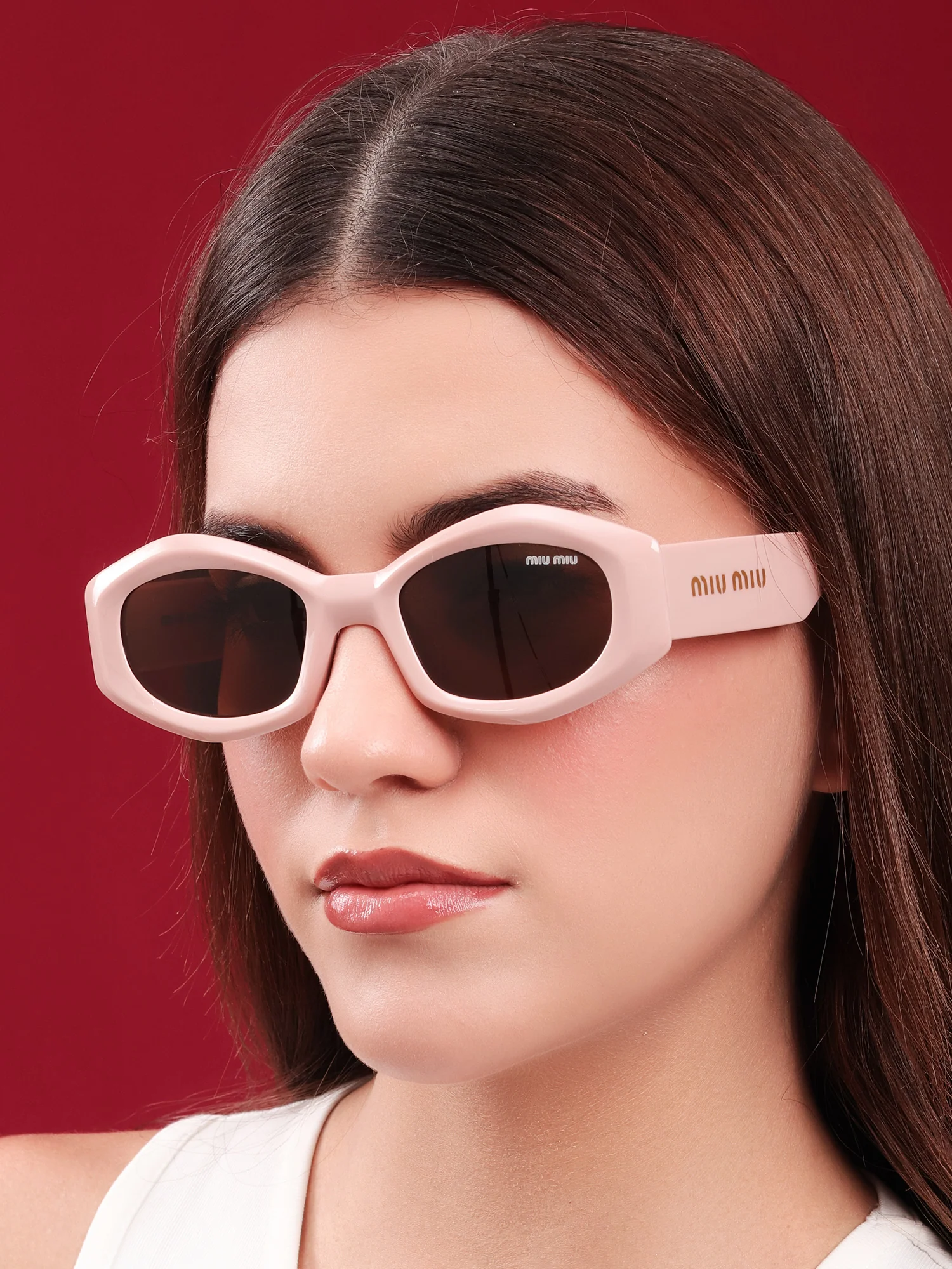 Powder Blush Oval Sunglasses - Image 6