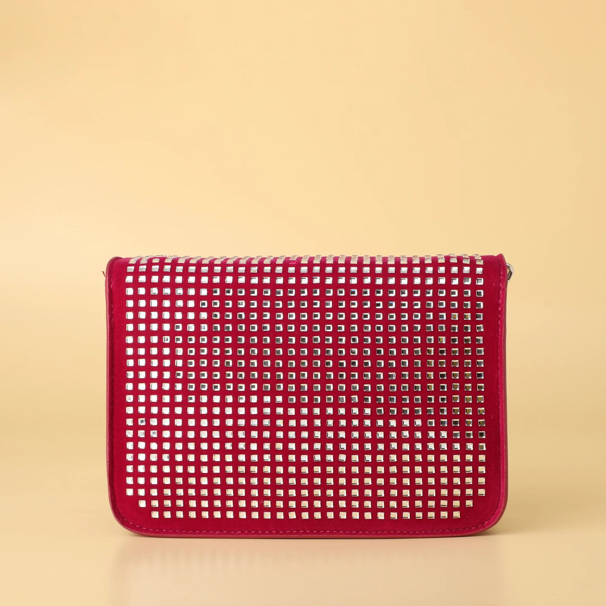 Red Velvet Crystal TB Shoulder Bag - Image 5