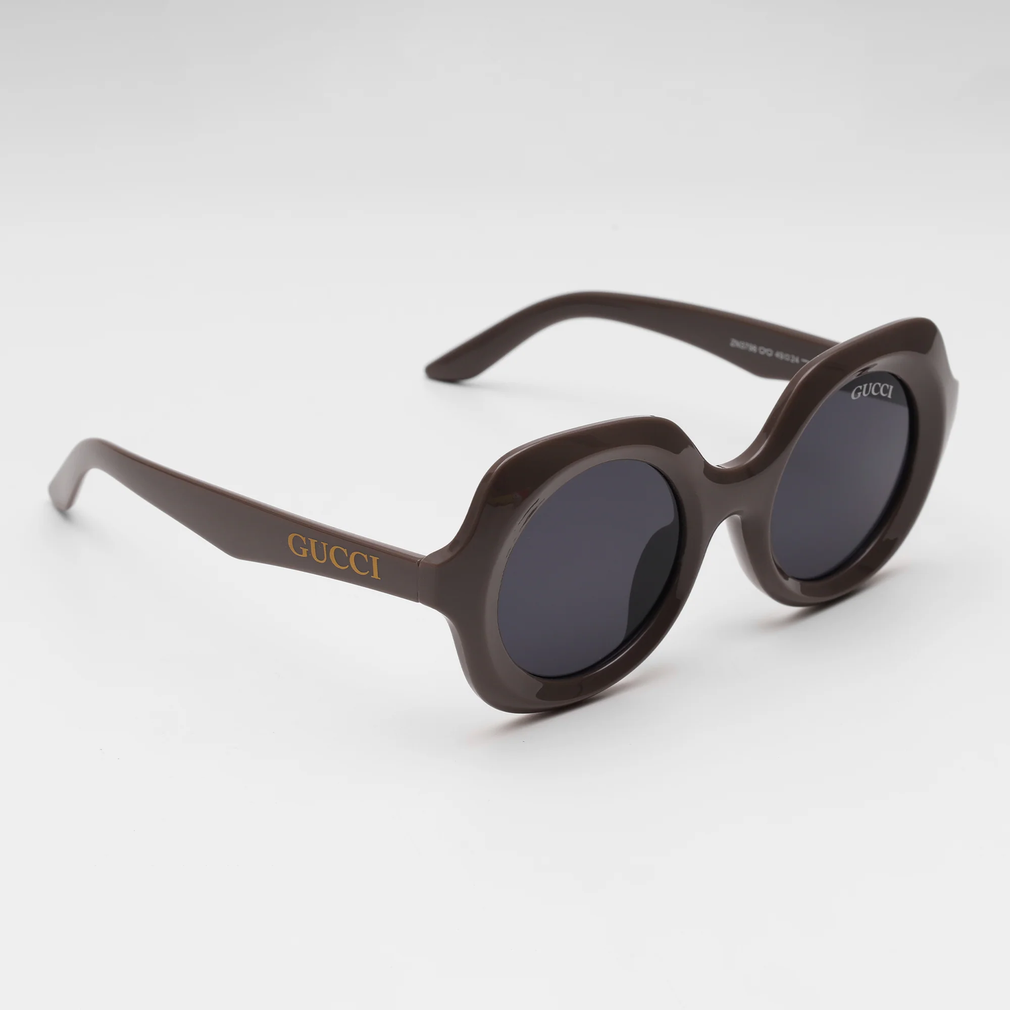 Retro Round Sunglasses in Mocha Brown - Image 5