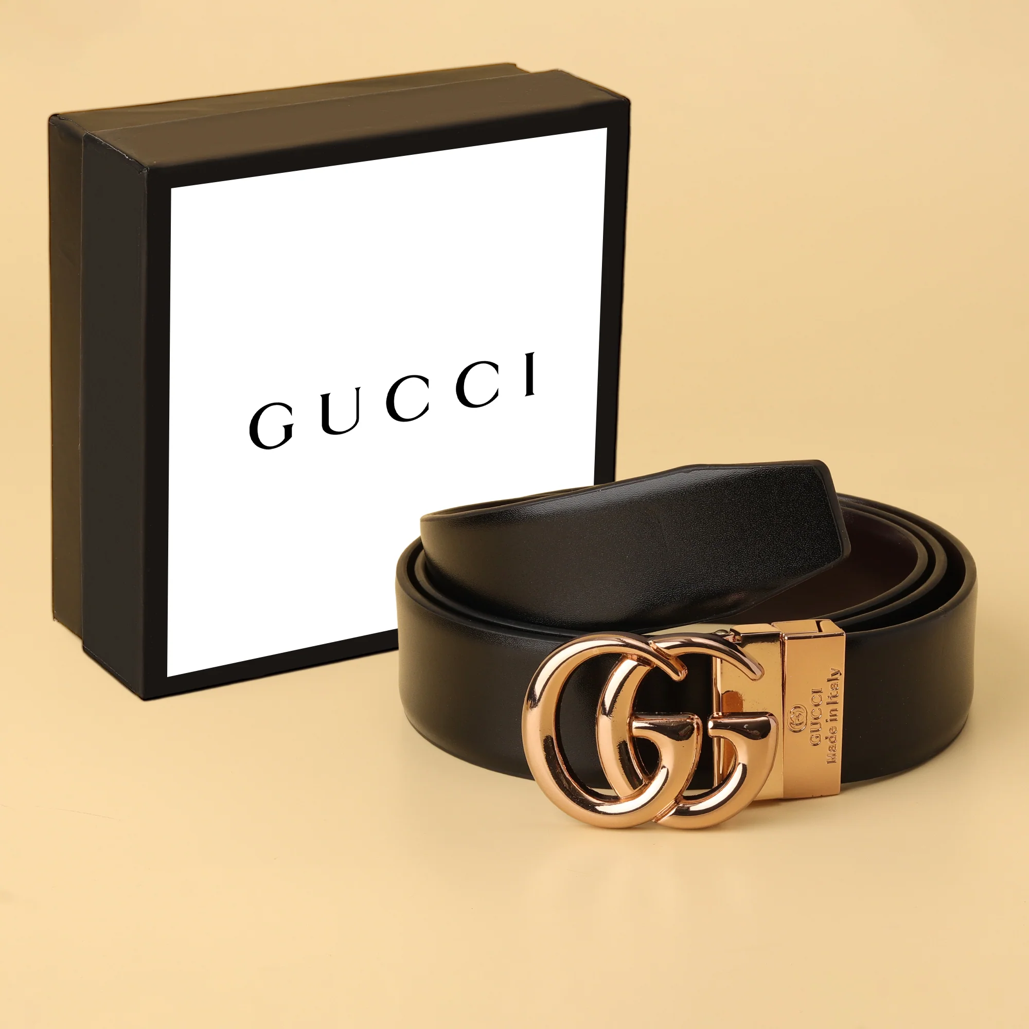 Rose Gold GG Buckle Belt - Image 2