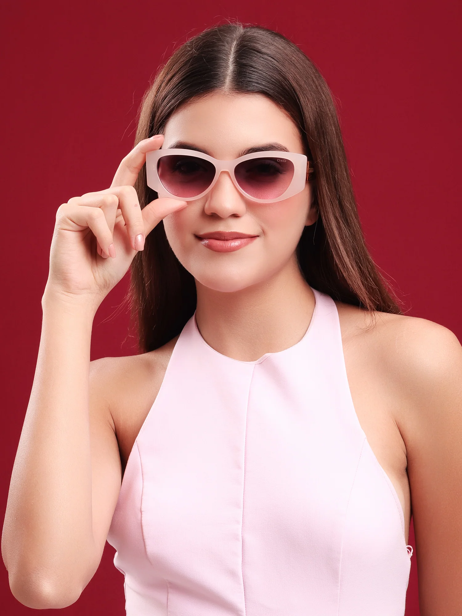 Rose Nude Cat-Eye Sunglasses - Image 3