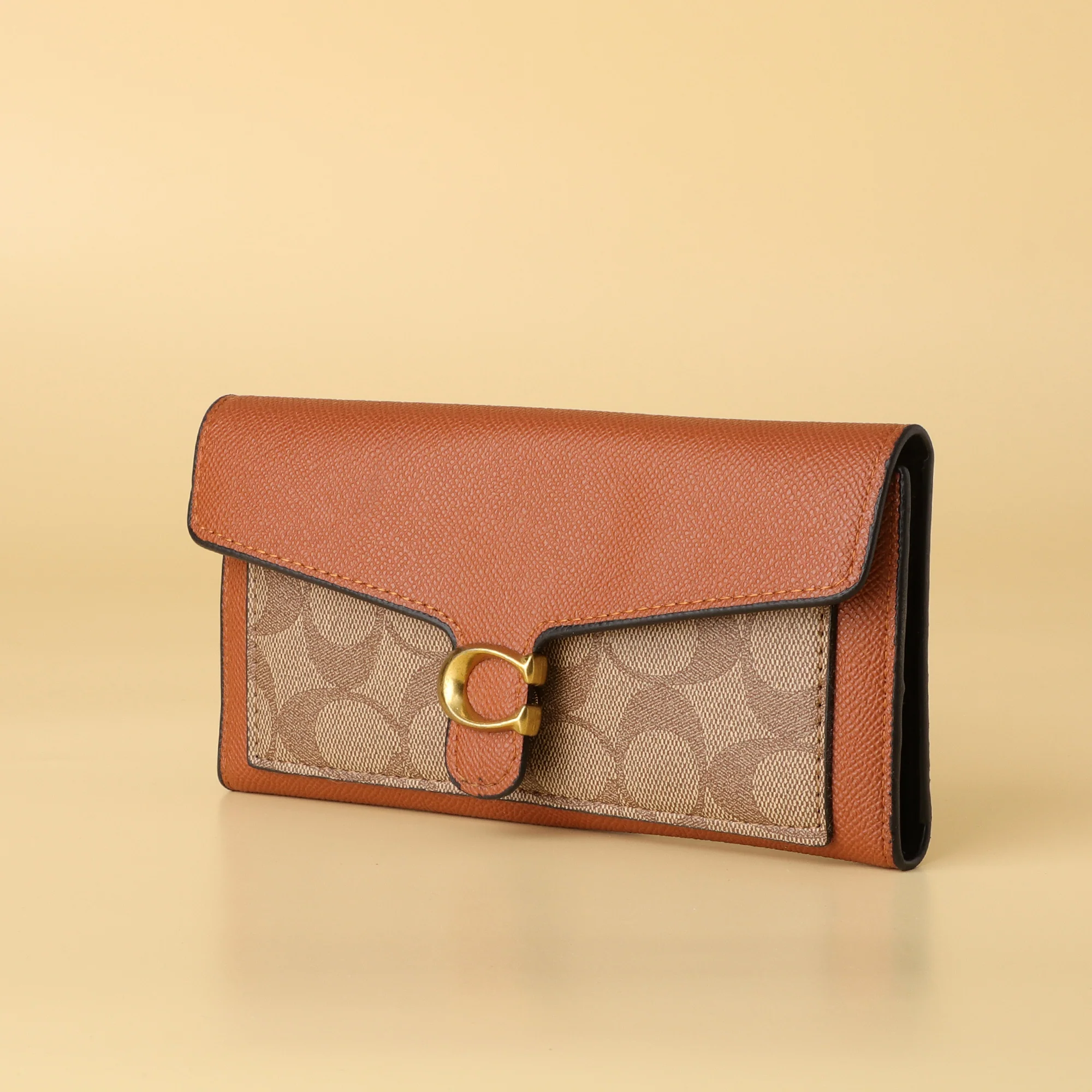 Signature Canvas & Leather Tri-Fold Wallet – Timeless Elegance - Image 3