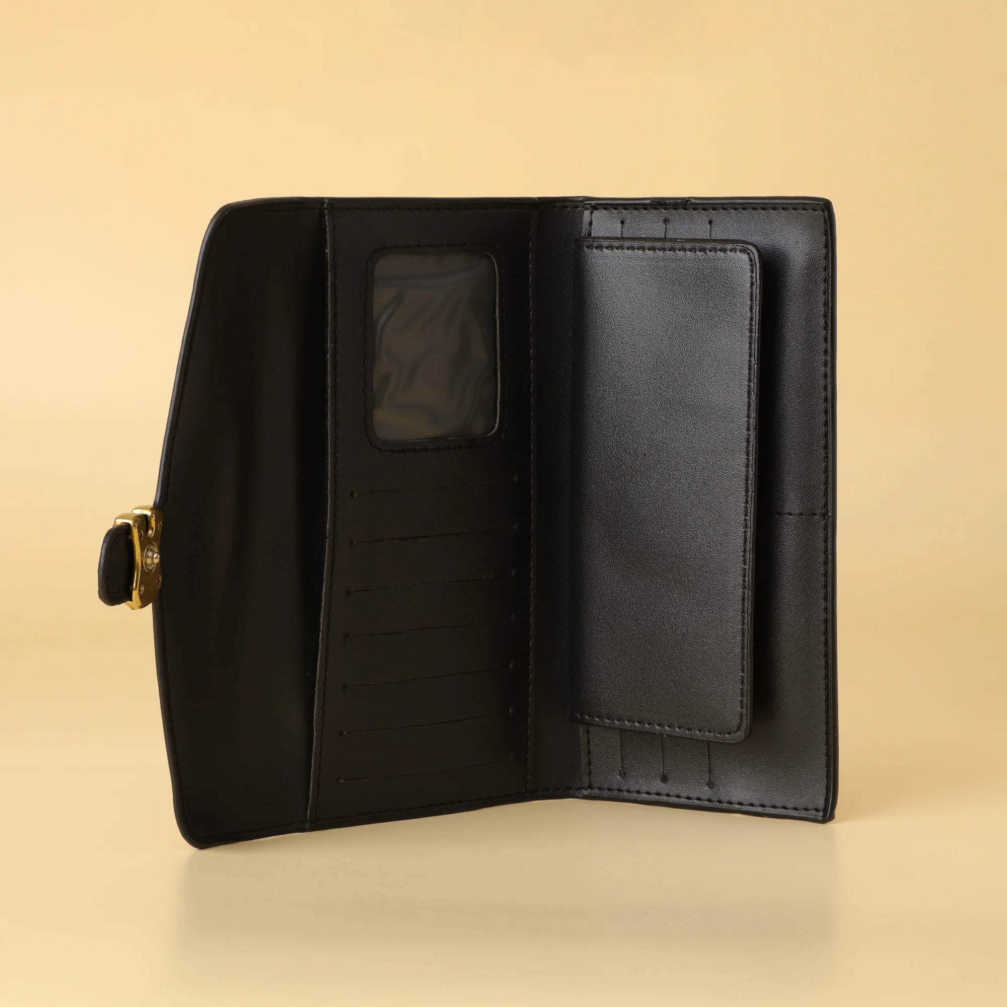 Signature Canvas & Leather Tri-Fold Wallet – Timeless Elegance - Image 4