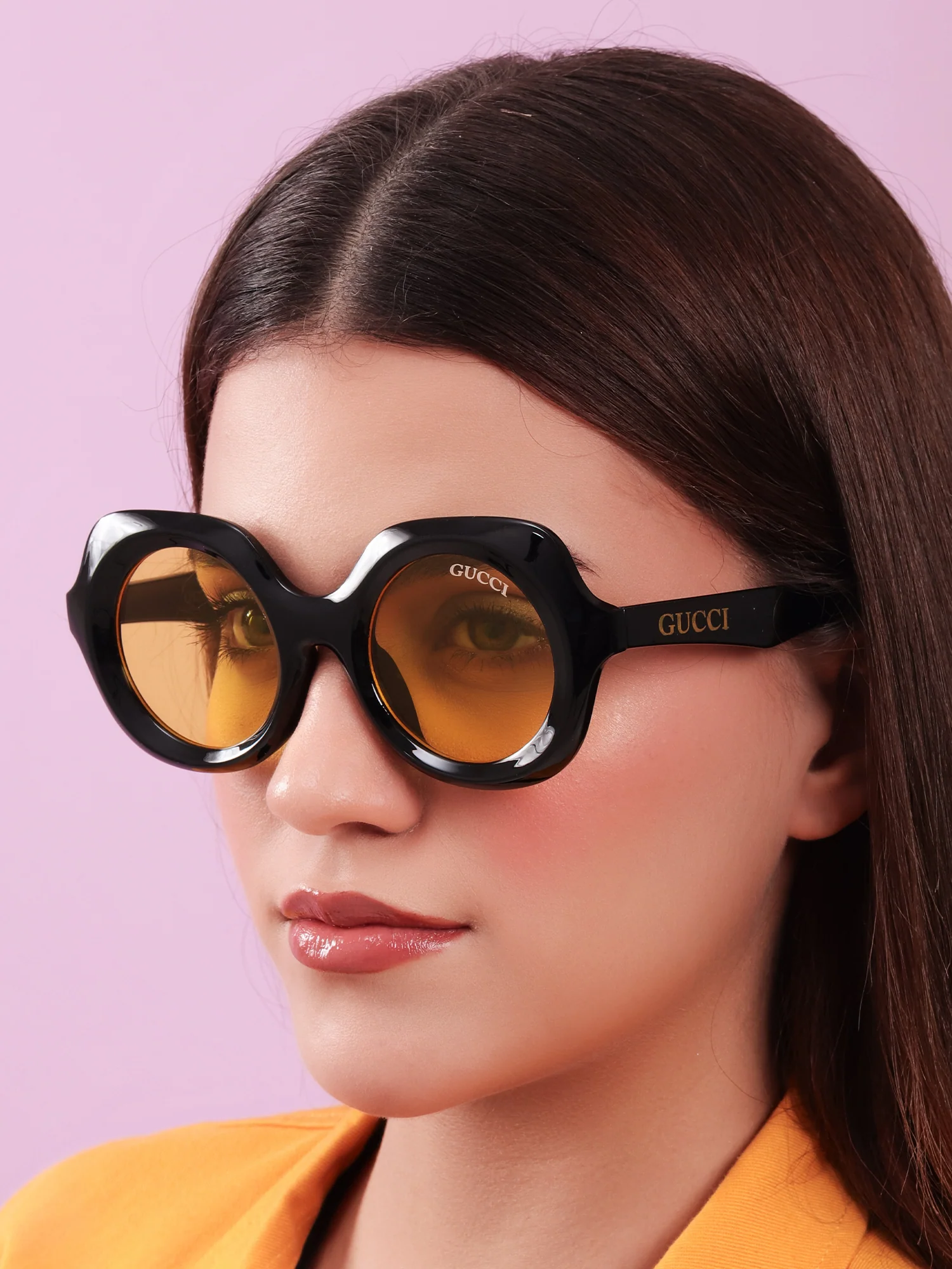 Signature Round Sunglasses in Smoky Crystal - Image 6