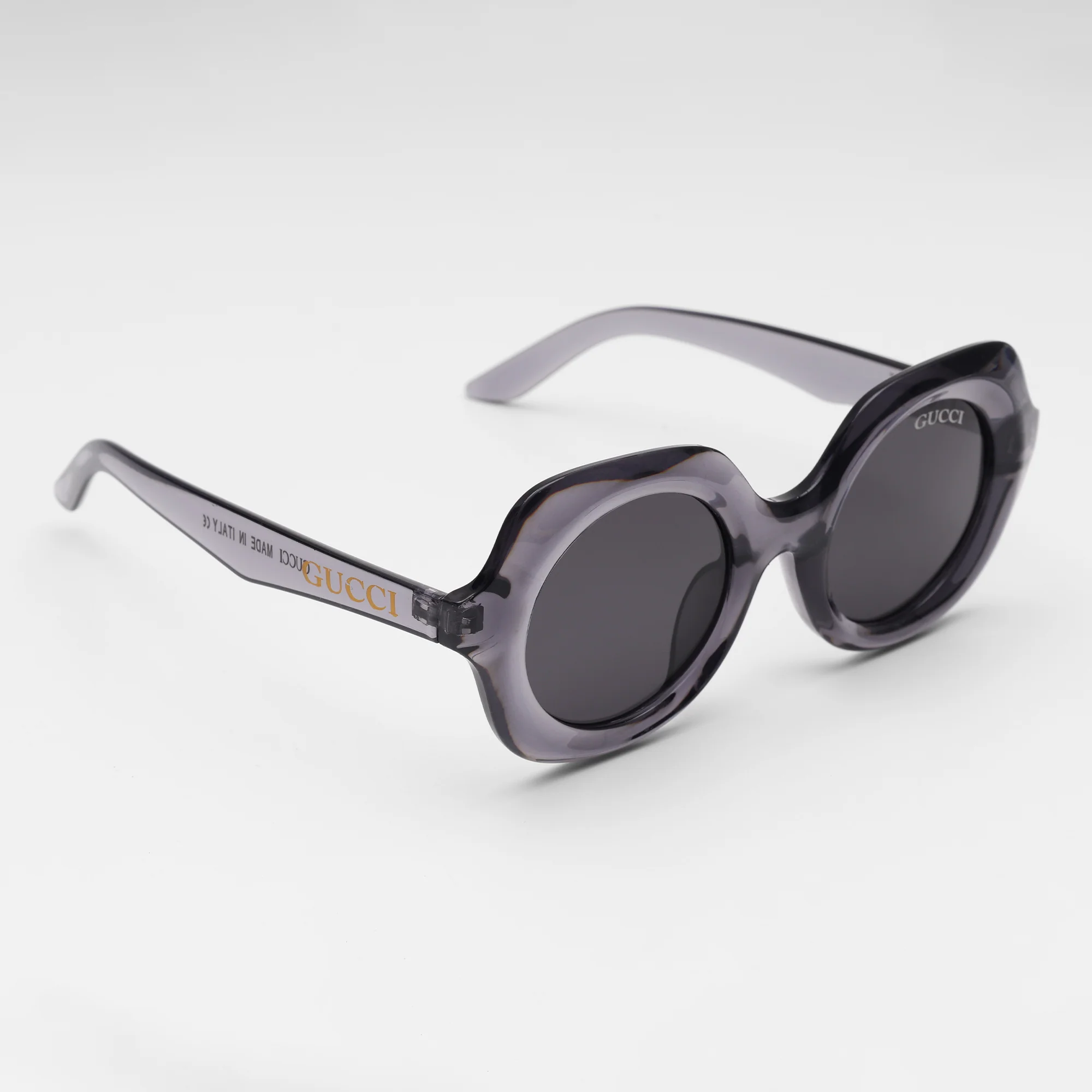 Signature Round Sunglasses in Smoky Crystal - Image 4