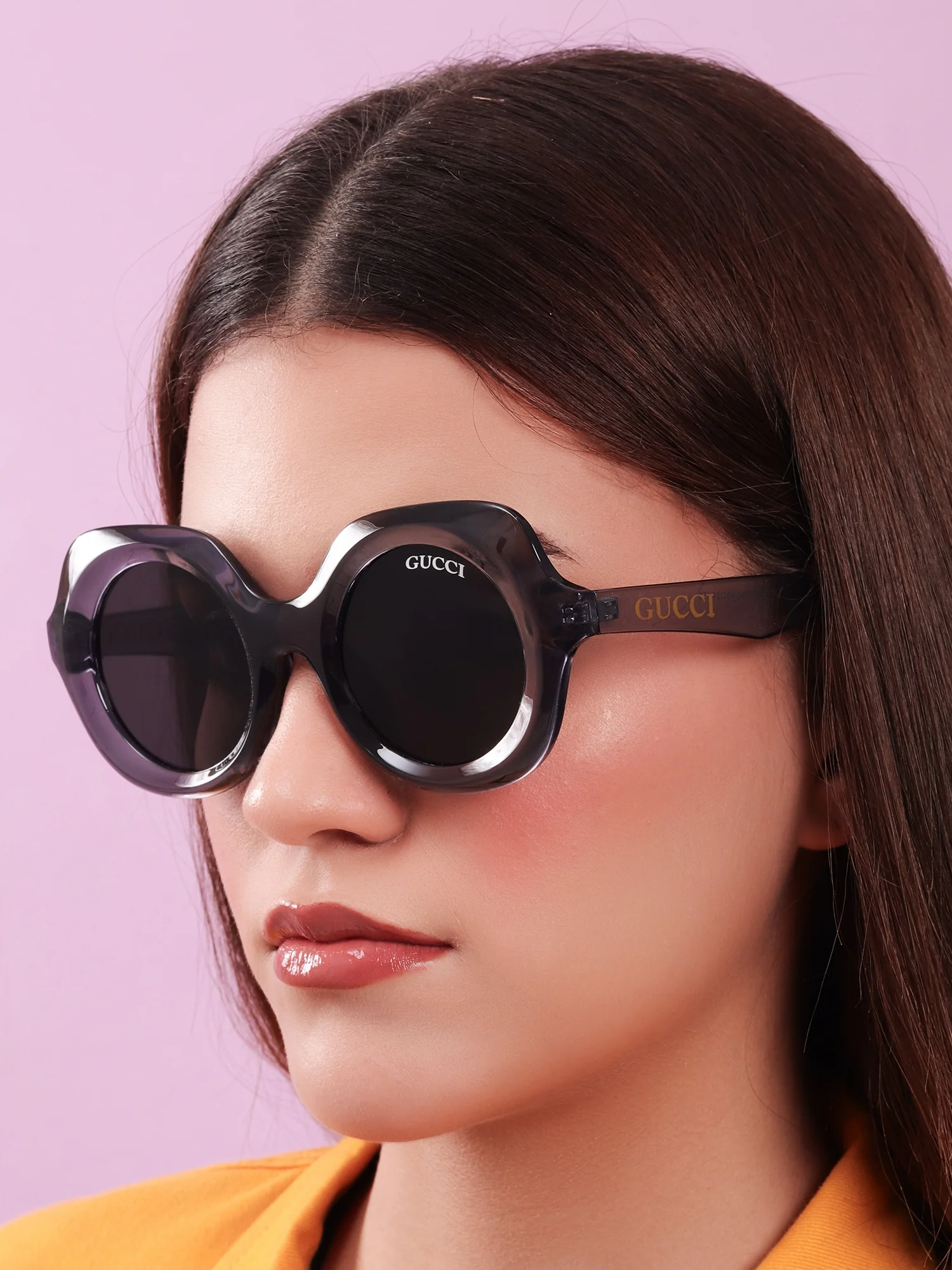 Signature Round Sunglasses in Smoky Crystal - Image 6