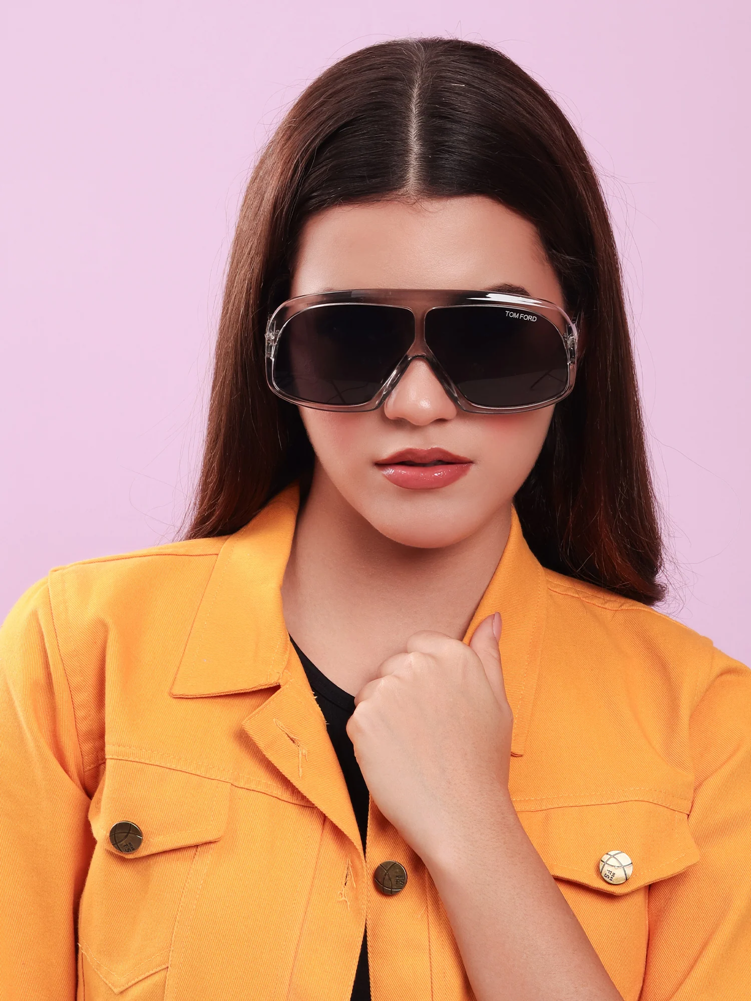 Smoke Crystal Shield Sunglasses - Image 3