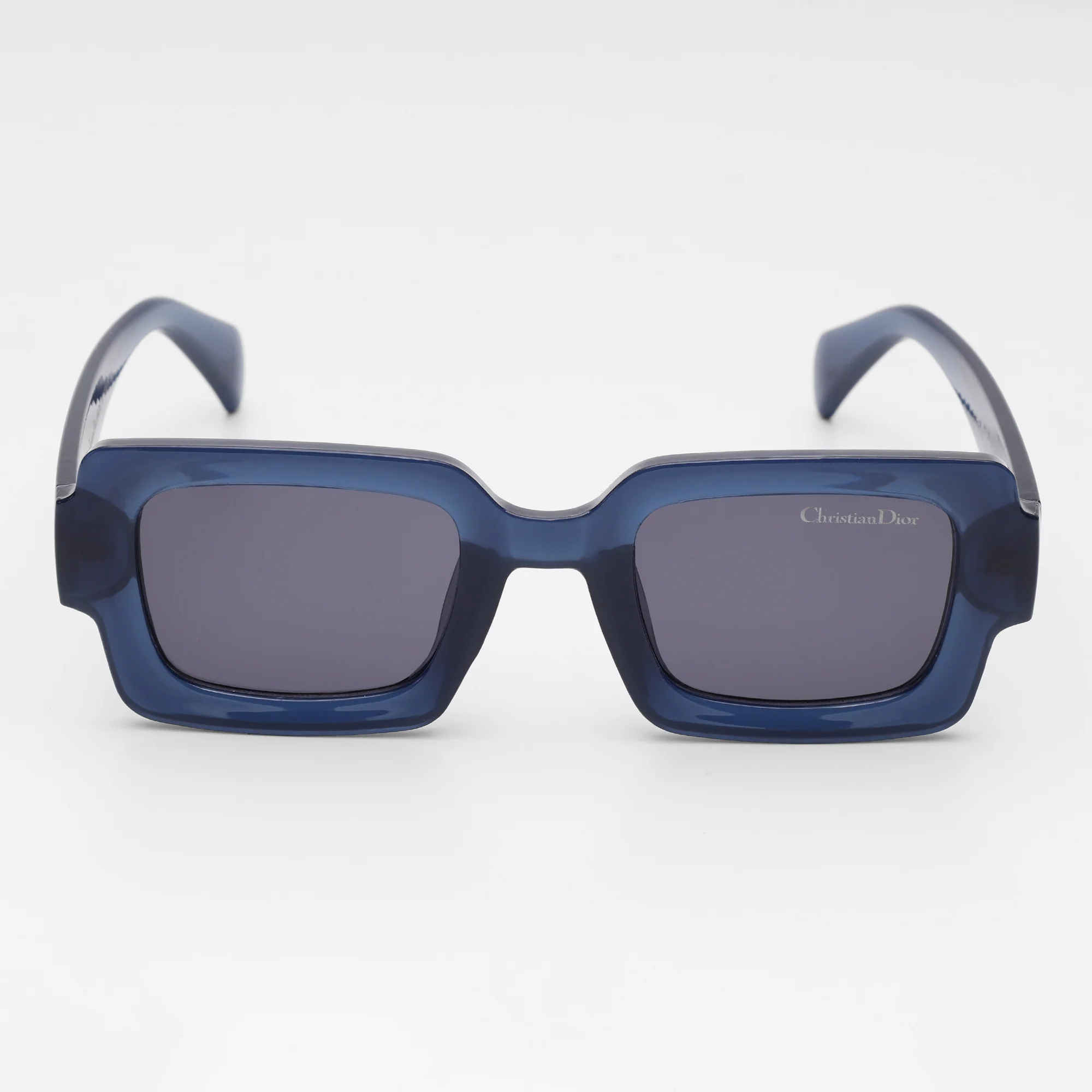 Square Blue Acetate Sunglasses - Image 4