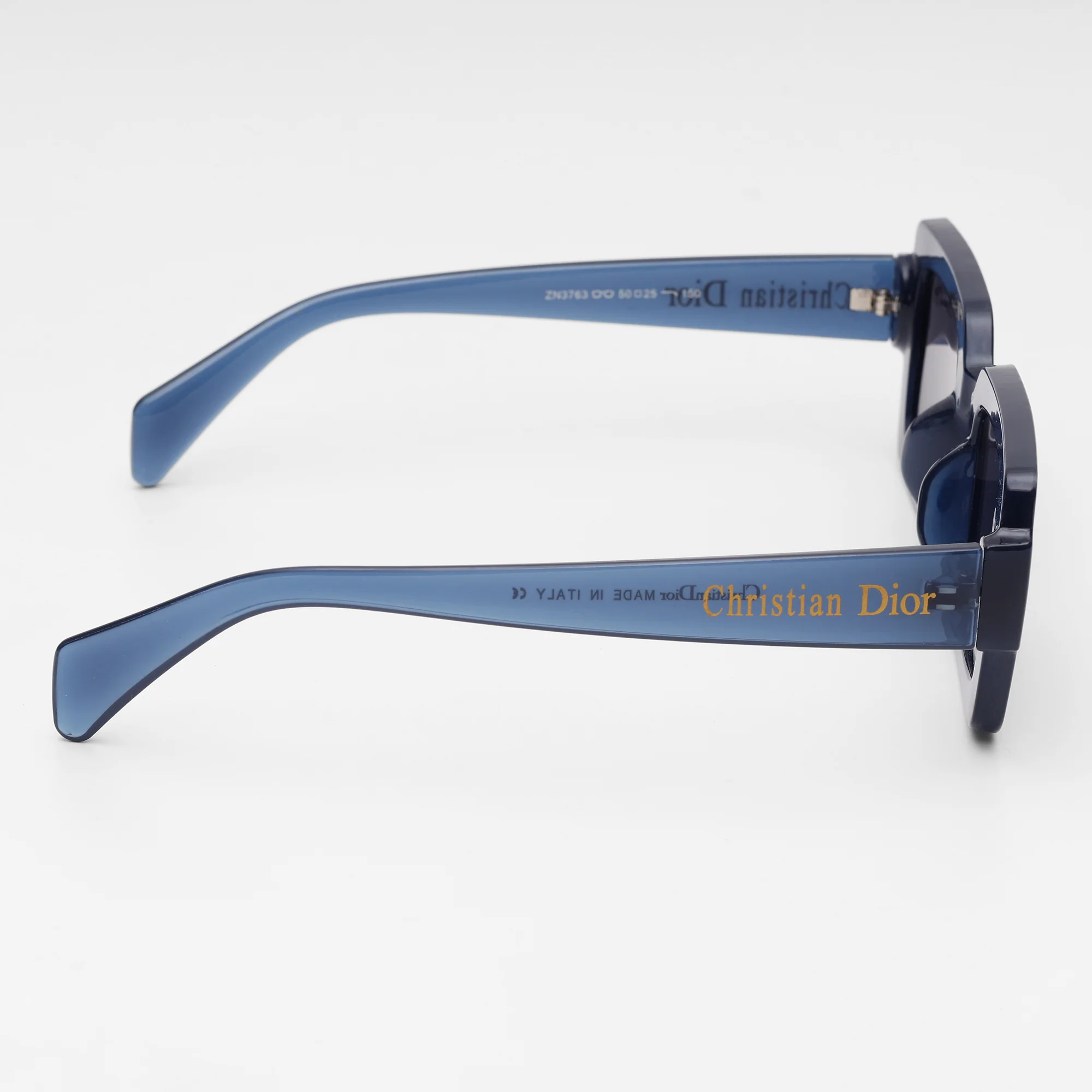 Square Blue Acetate Sunglasses - Image 6