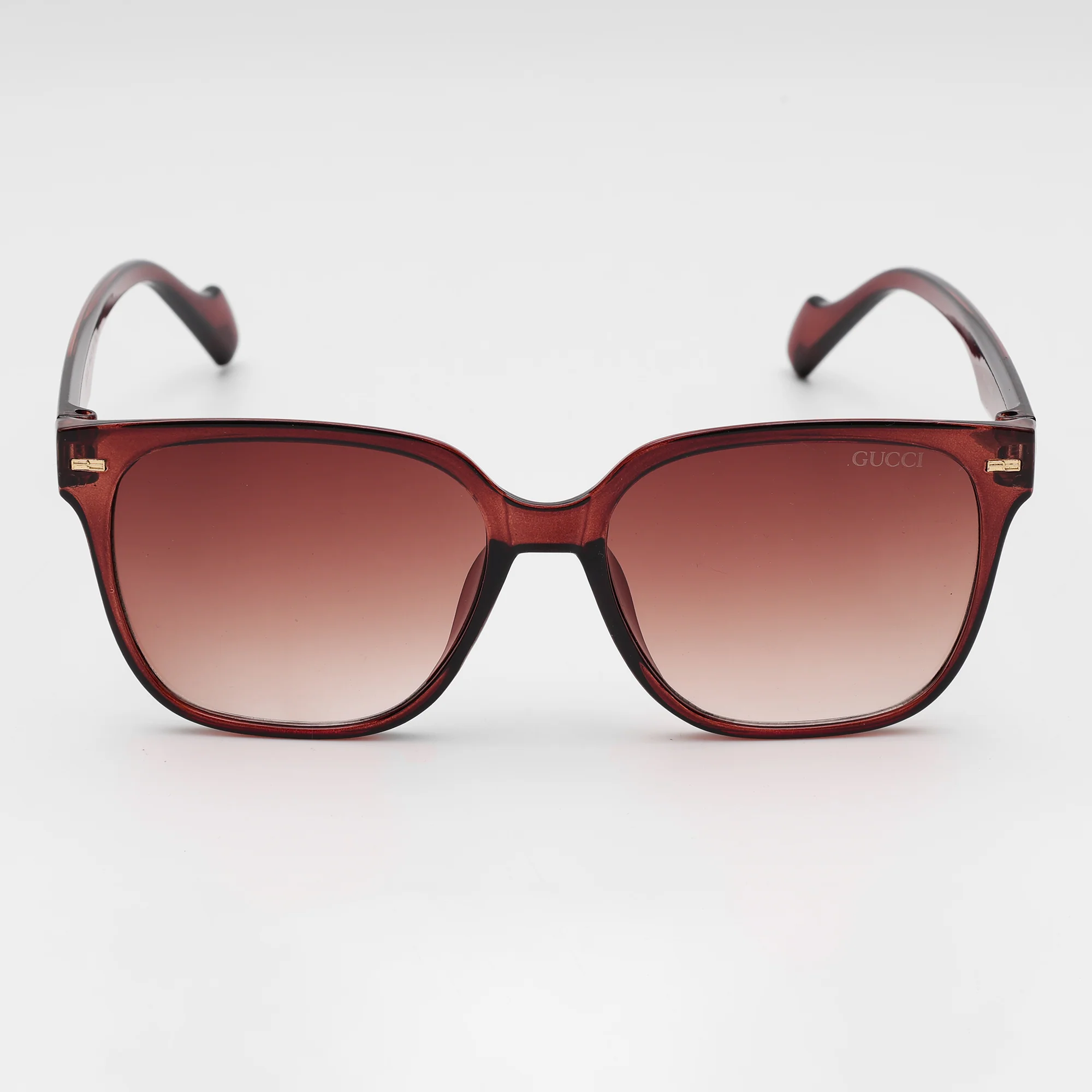 Square Sunglasses in Bordeaux Red - Image 3