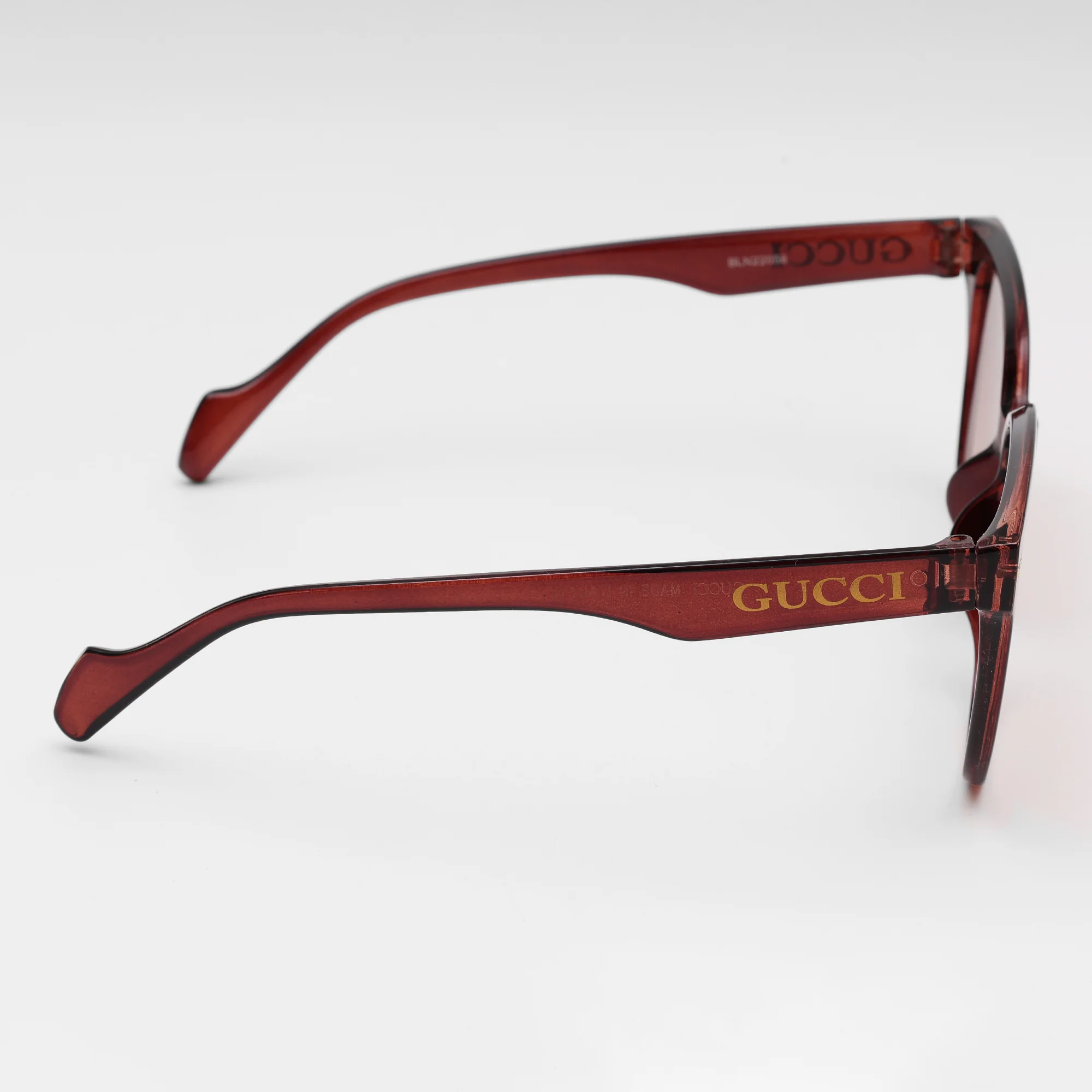 Square Sunglasses in Bordeaux Red - Image 5