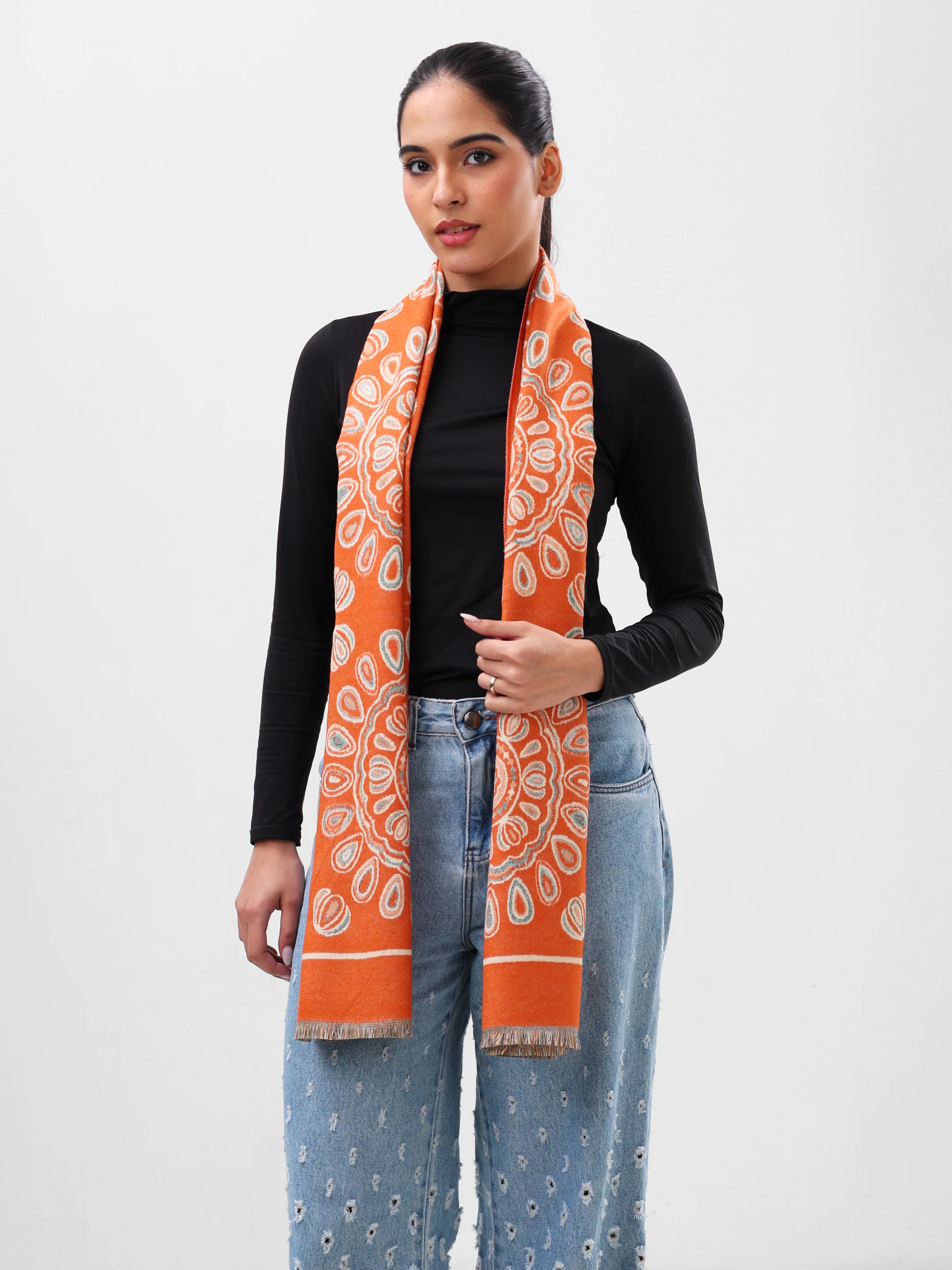 Sunburst Motif Wrap Scarf - Image 4