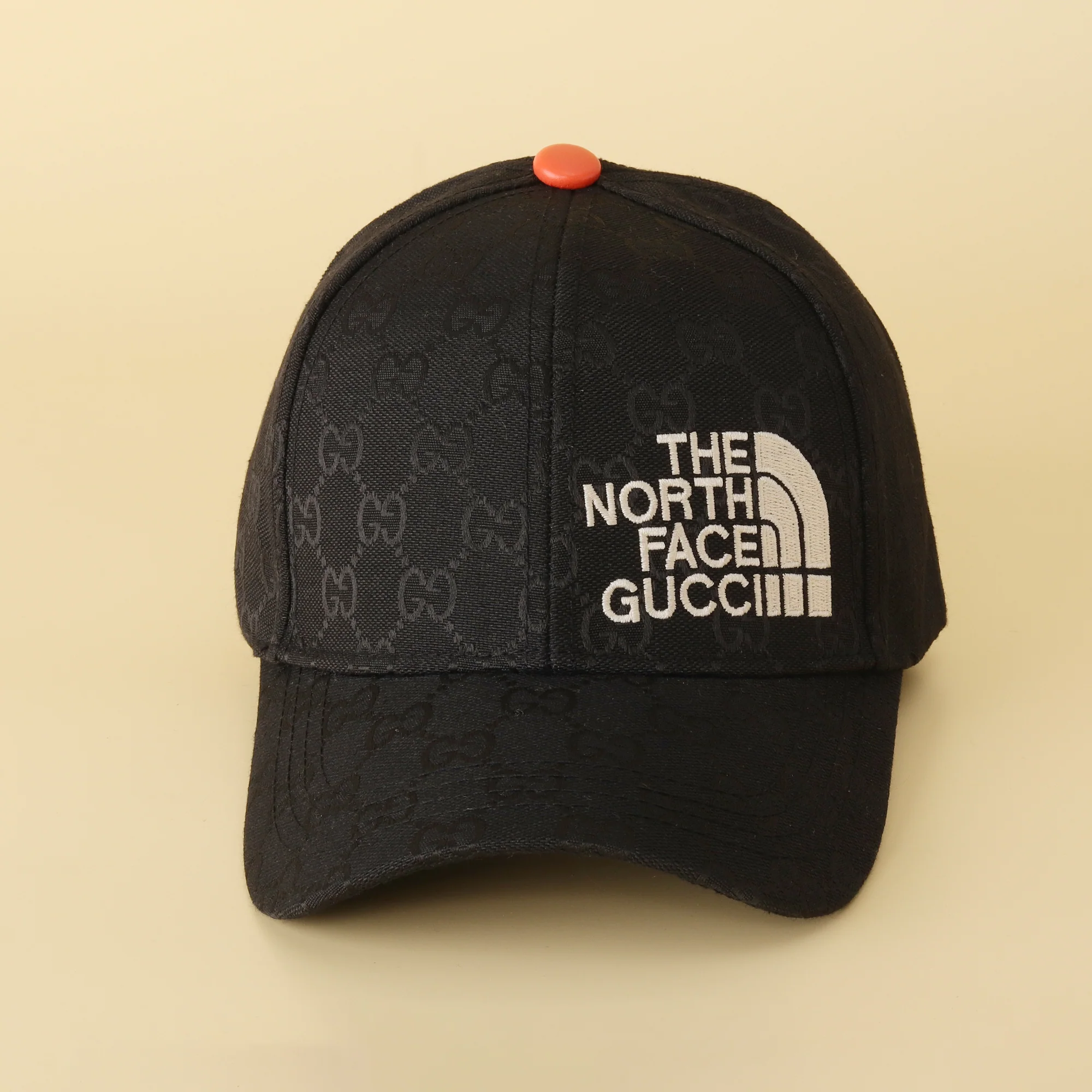 The North Face x Gucci Black Monogram Baseball Cap