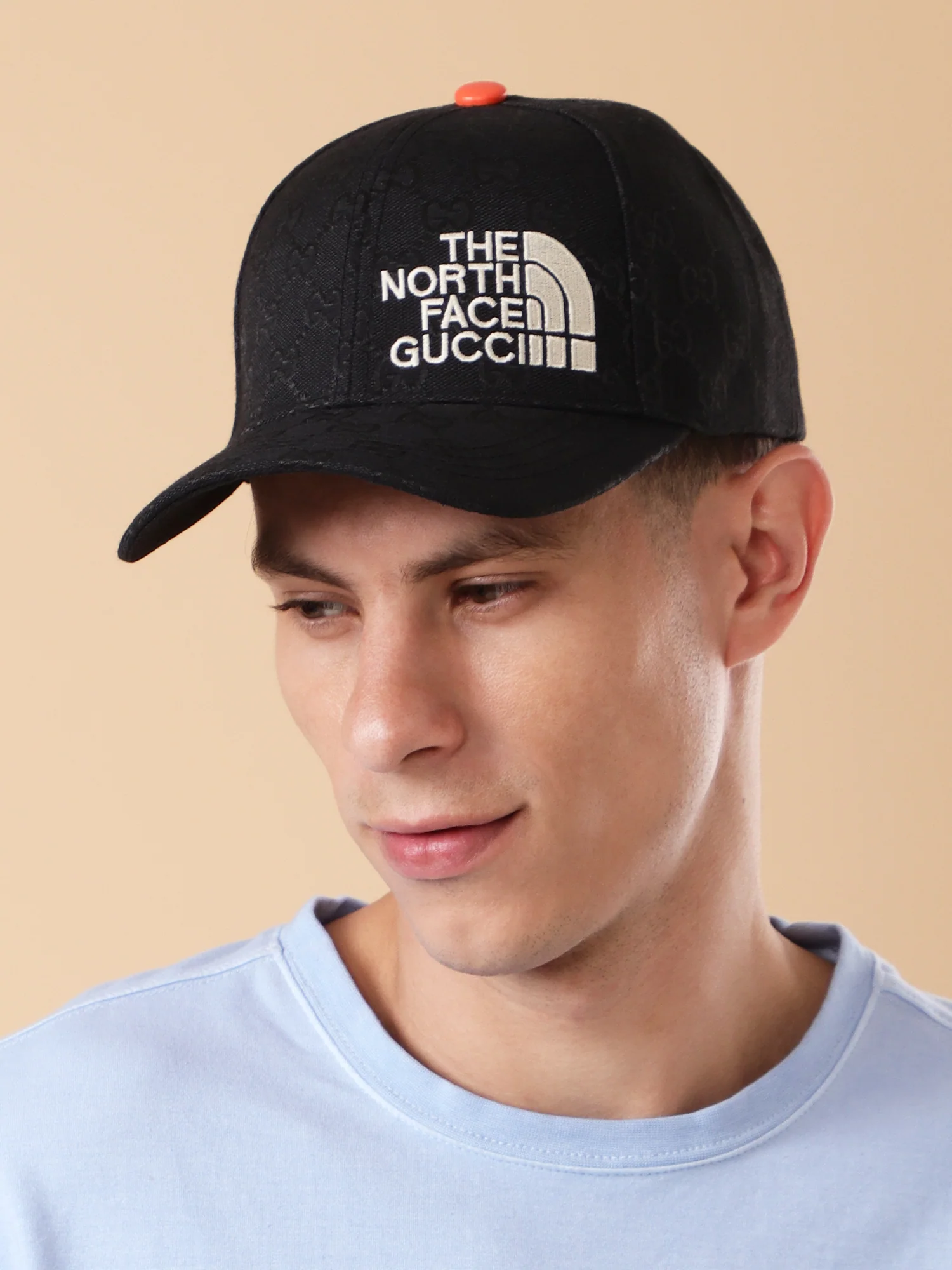The North Face x Gucci Black Monogram Baseball Cap - Image 2