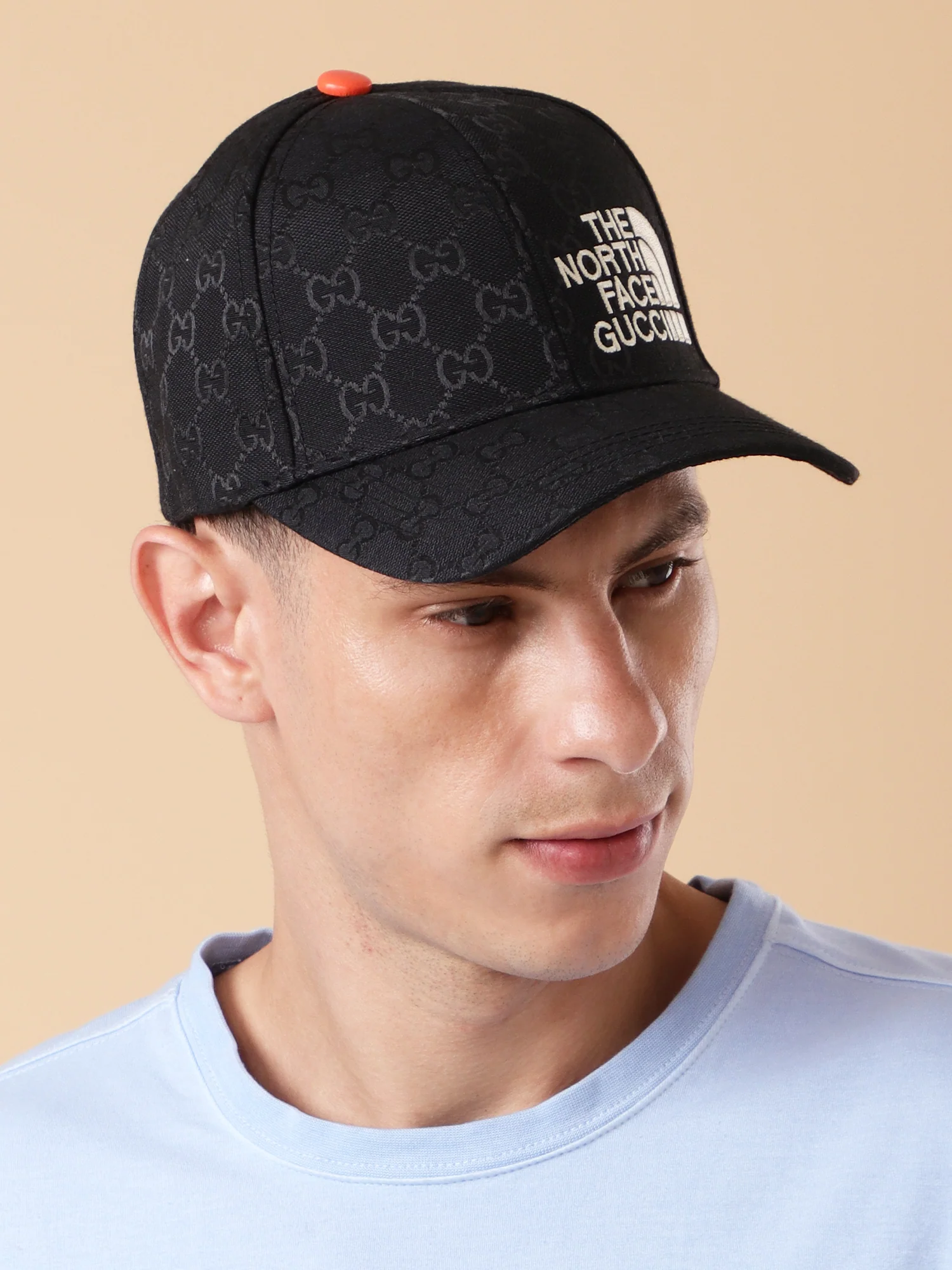 The North Face x Gucci Black Monogram Baseball Cap - Image 3