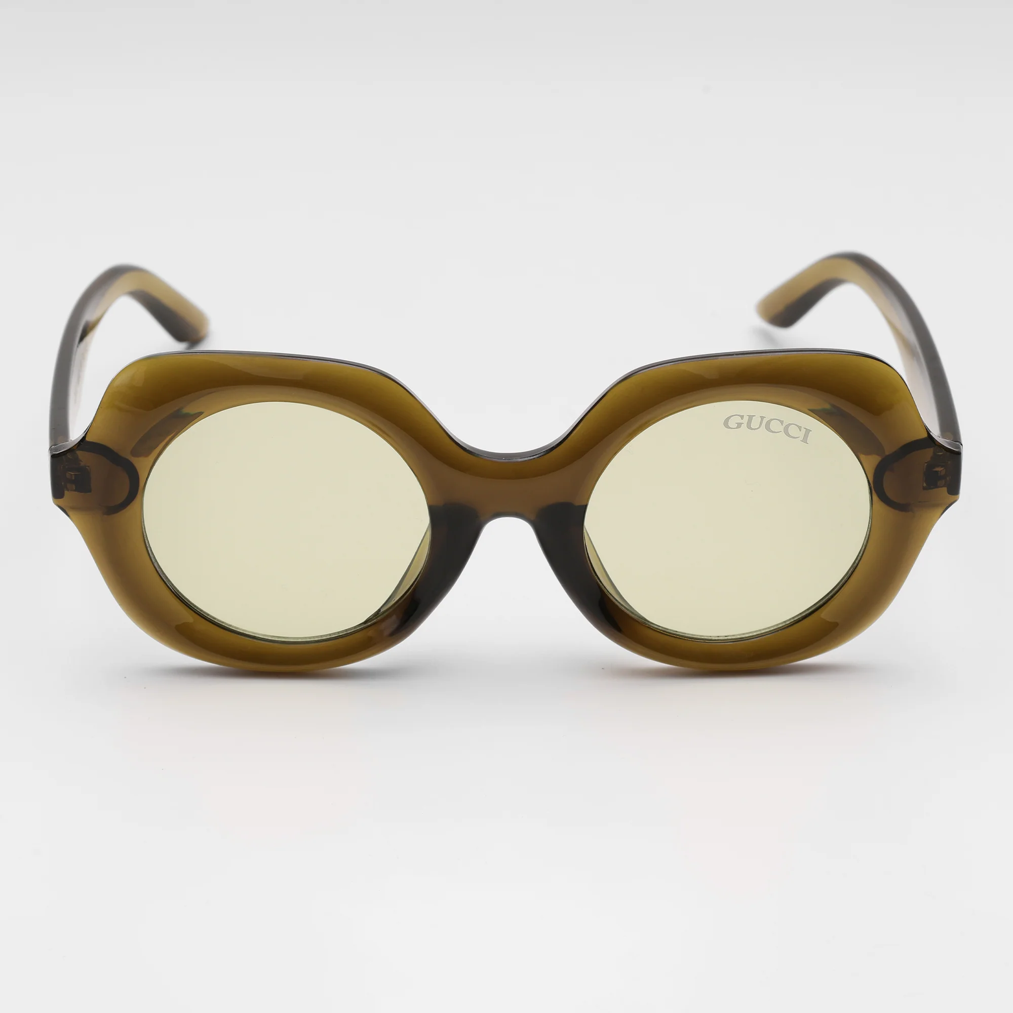Vintage Olive Round Sunglasses - Image 5