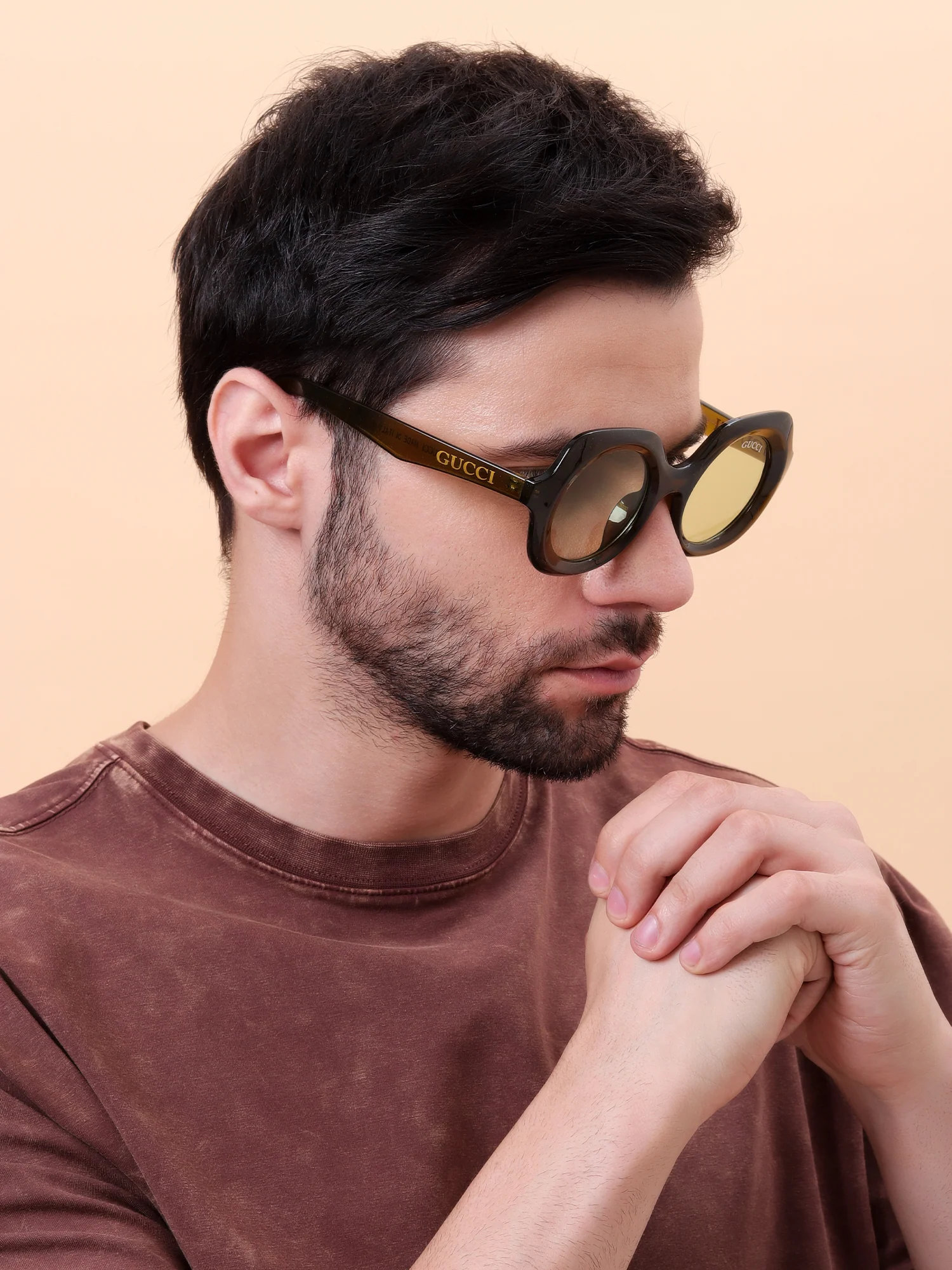 Vintage Olive Round Sunglasses - Image 7