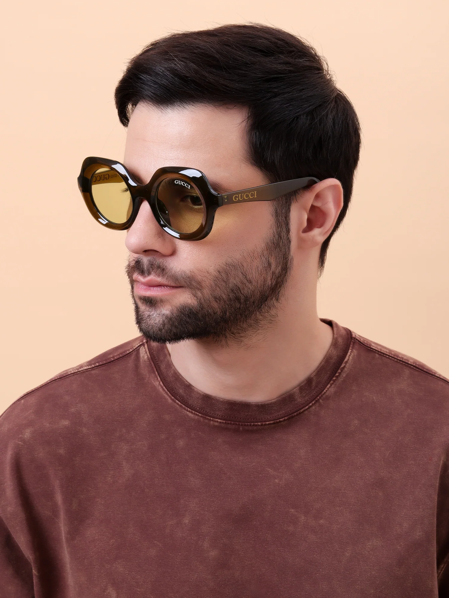 Vintage Olive Round Sunglasses - Image 8