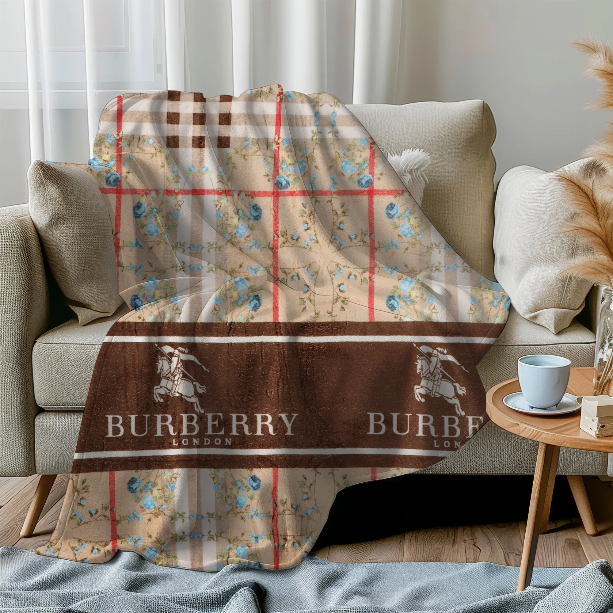 Vintage Rose Check Throw AC Blanket - Image 3