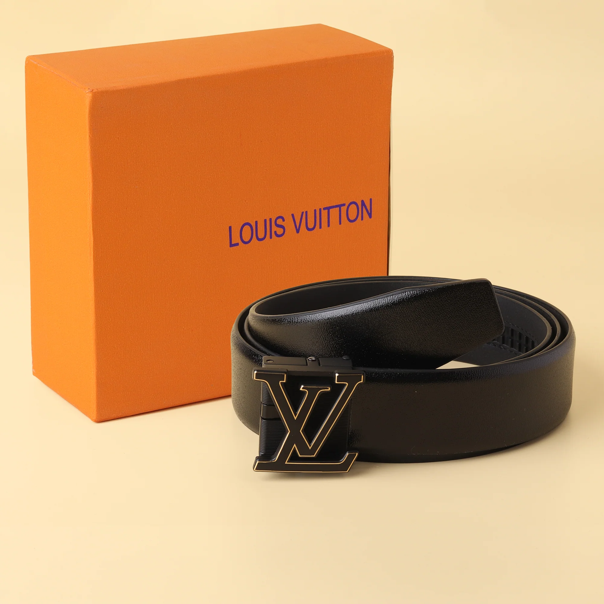 Vuitton Gold LV Buckle Belt - Image 2