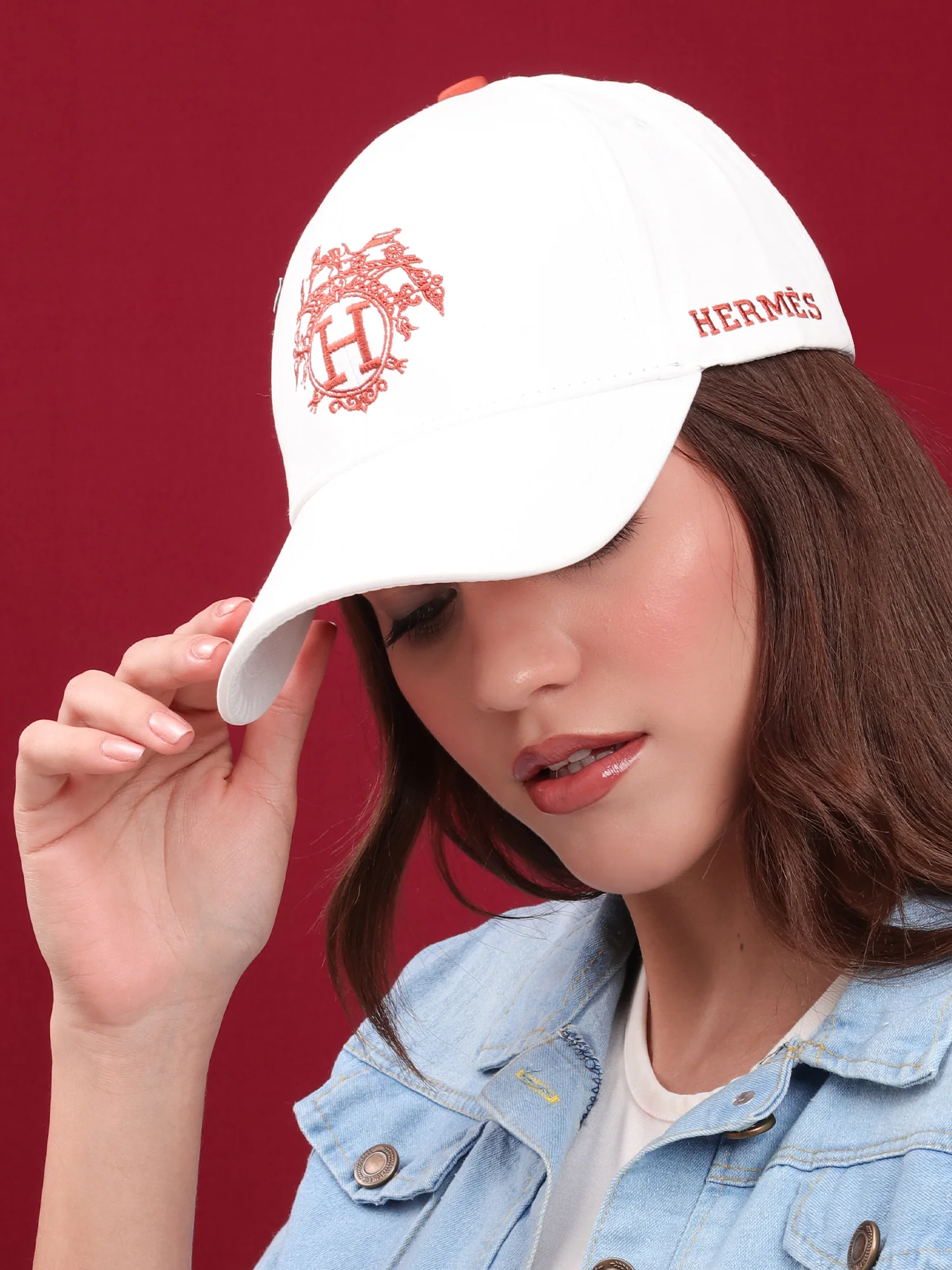 White Crest Embroidered Cap - Image 2