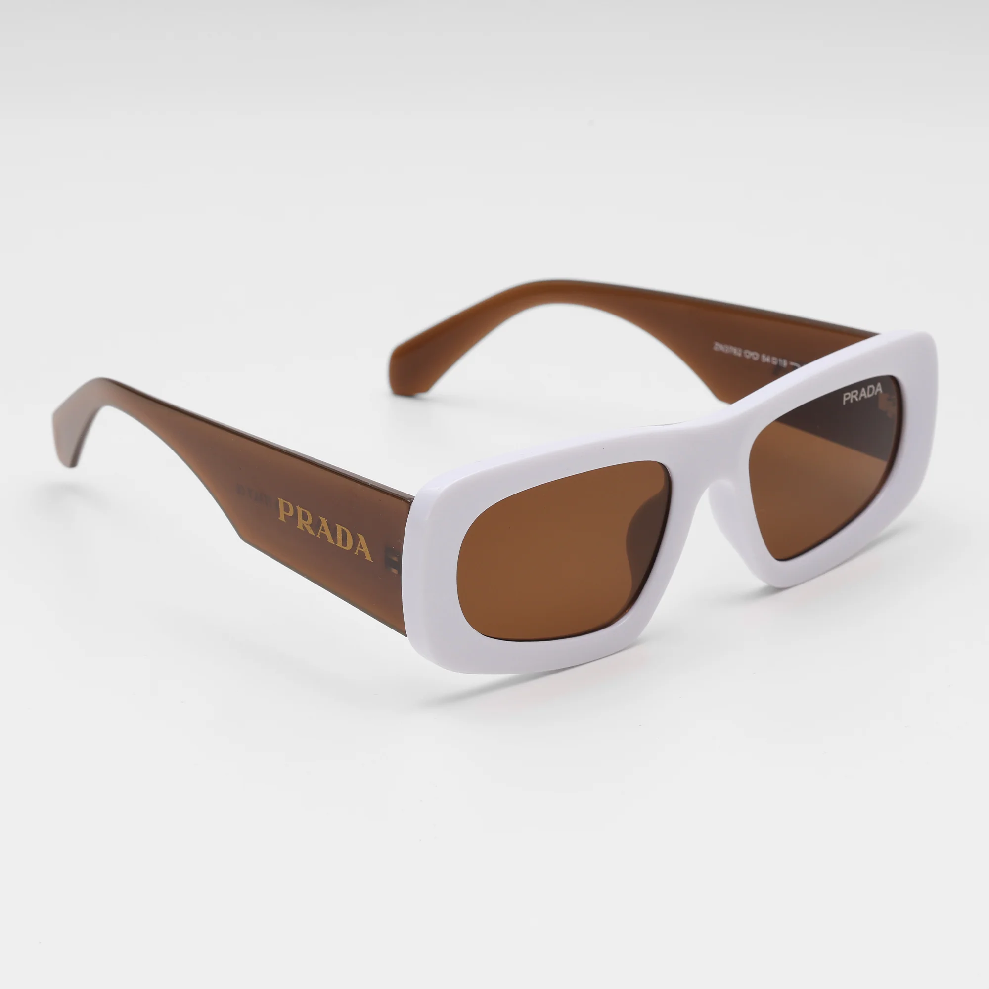 White Frame Rectangle Sunglasses