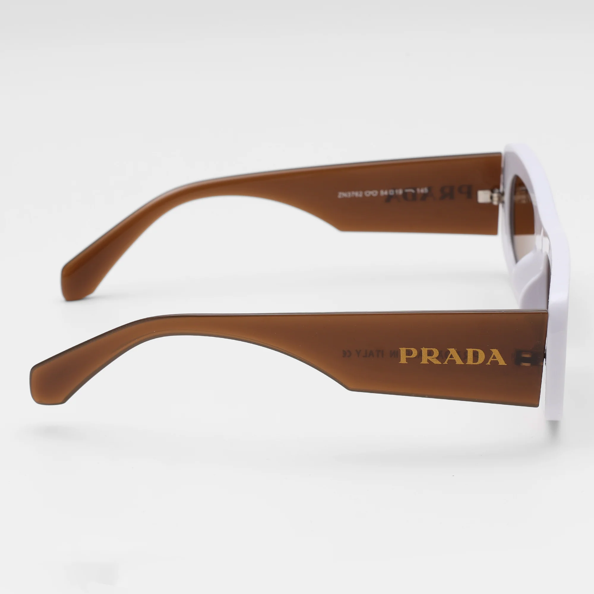 White Frame Rectangle Sunglasses - Image 6