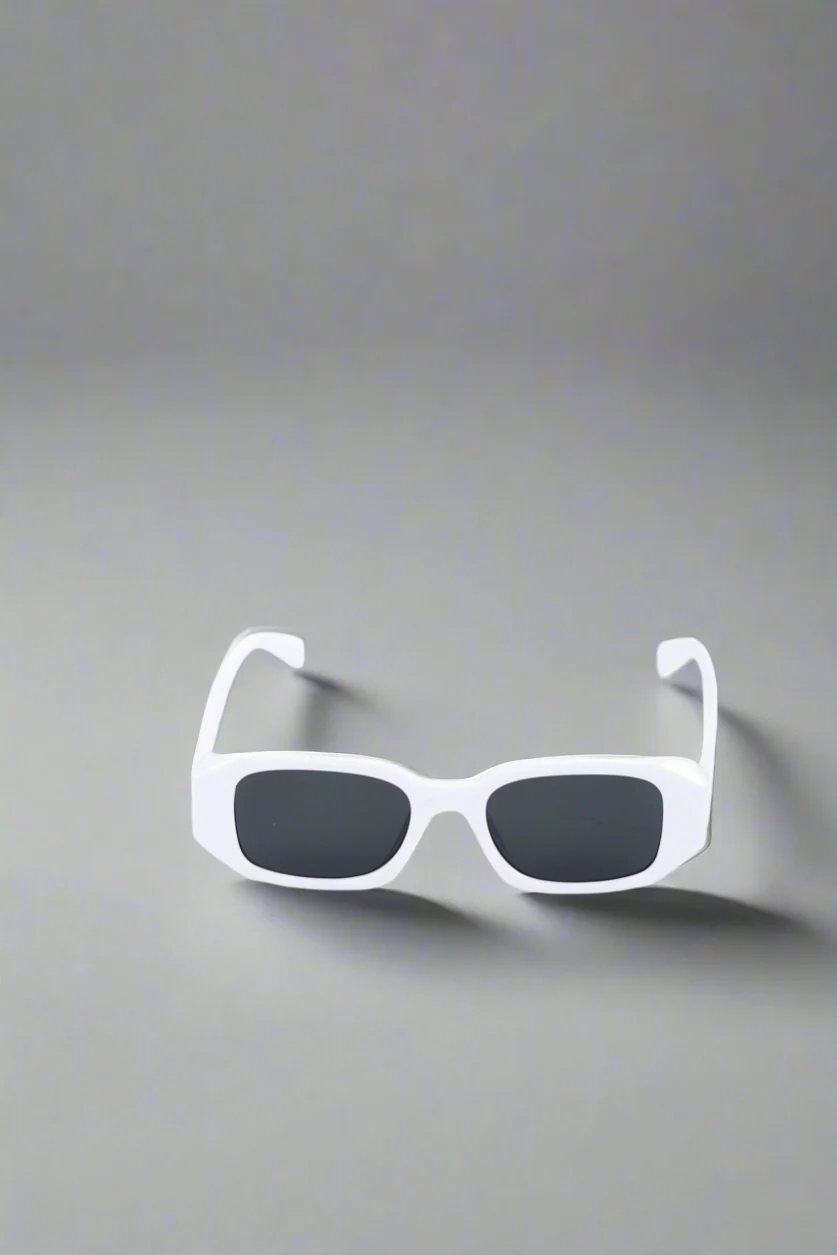 White Prada Rectangular Sunglasses - Image 2